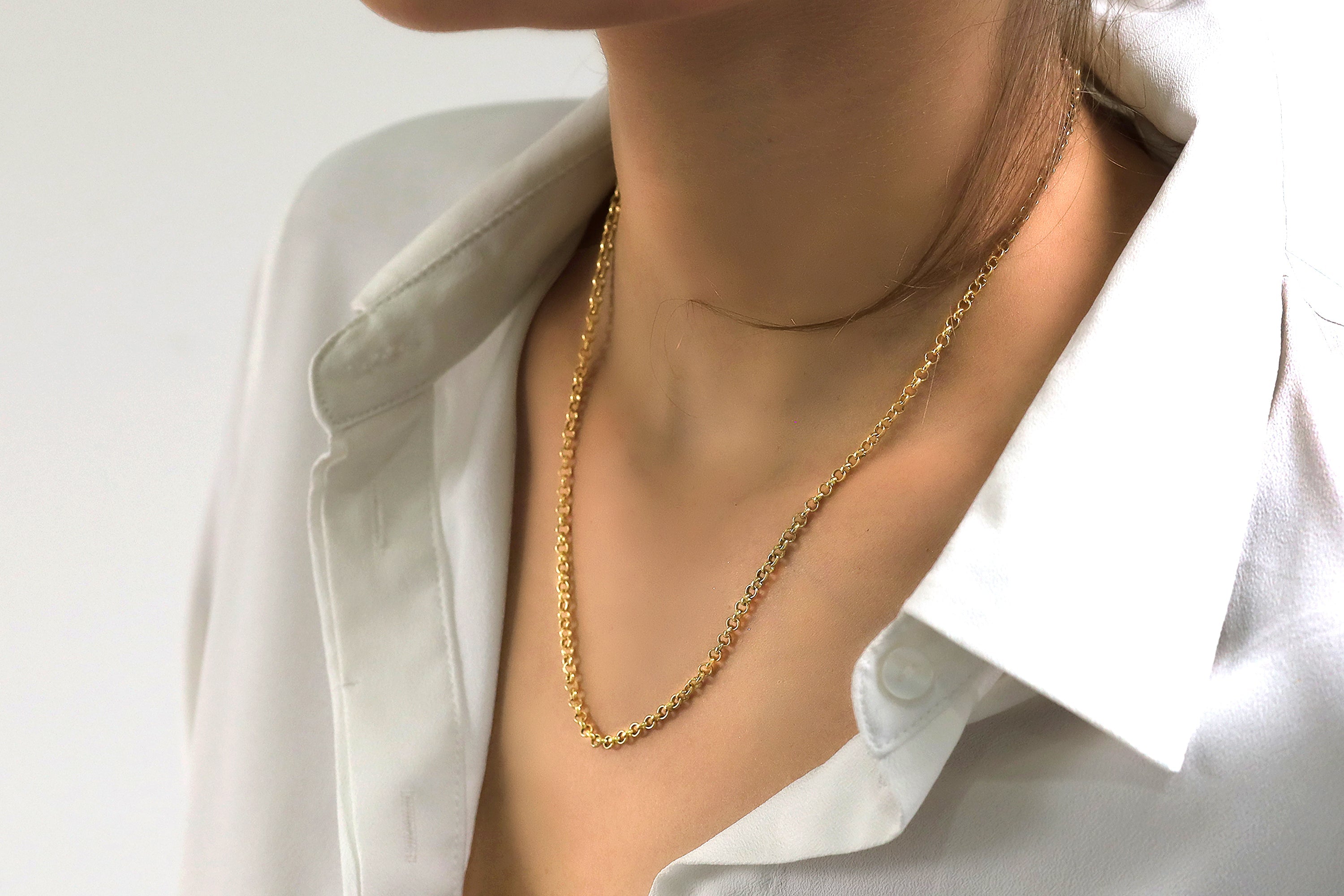 14k Gold Rolo Chain Minimalist Necklace necklaces Anemone Jewelry