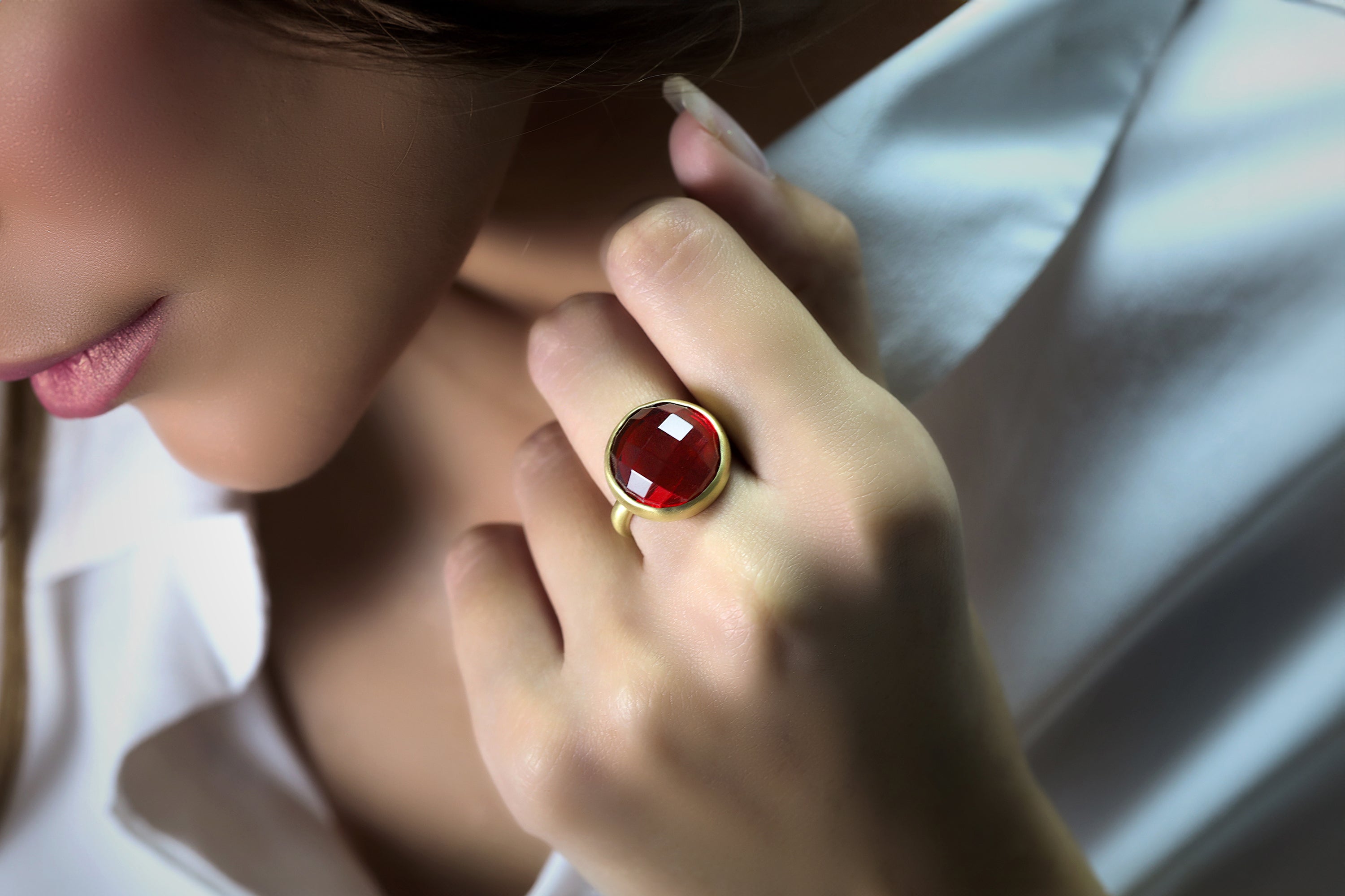 Bezel Set Gold Ruby Ring Rings Anemone Limited