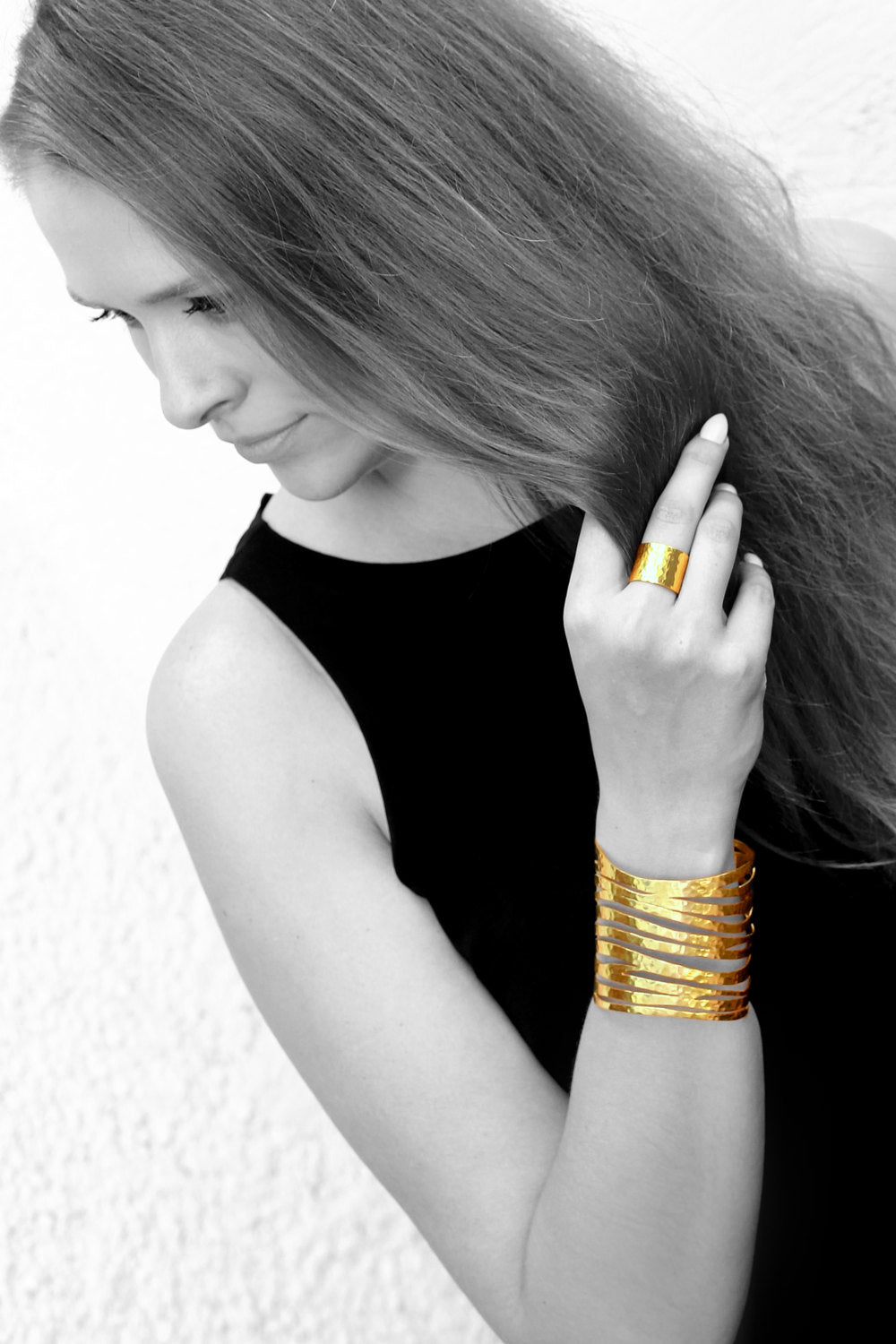 Zebra bracelet,gold bracelet,gold cuff,handmade bracelet,wow bracelet,statement bracelet,antique bracelet Bracelets Anemone Limited