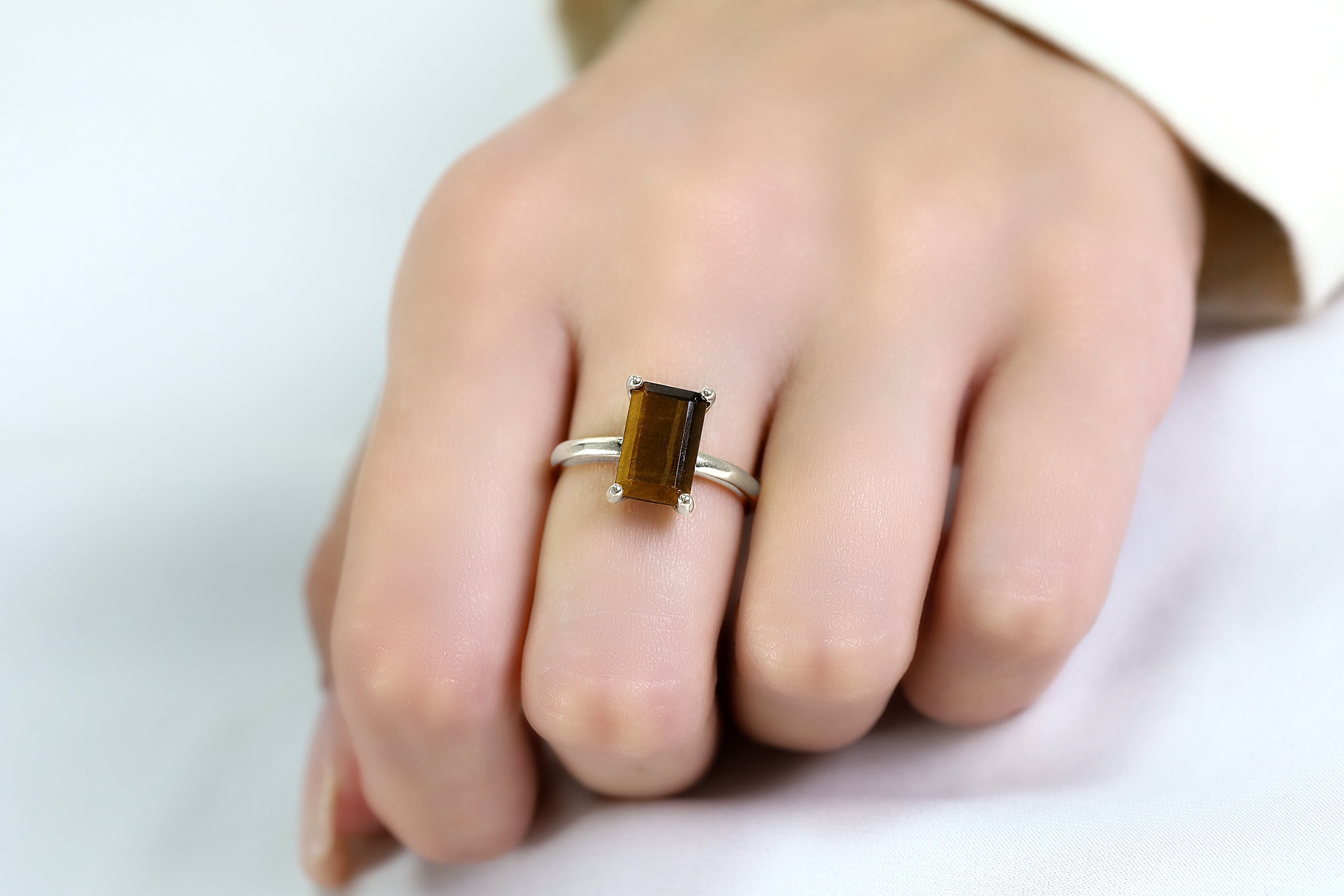 Artisan Tiger Eye Silver Ring Rings Anemone Unique