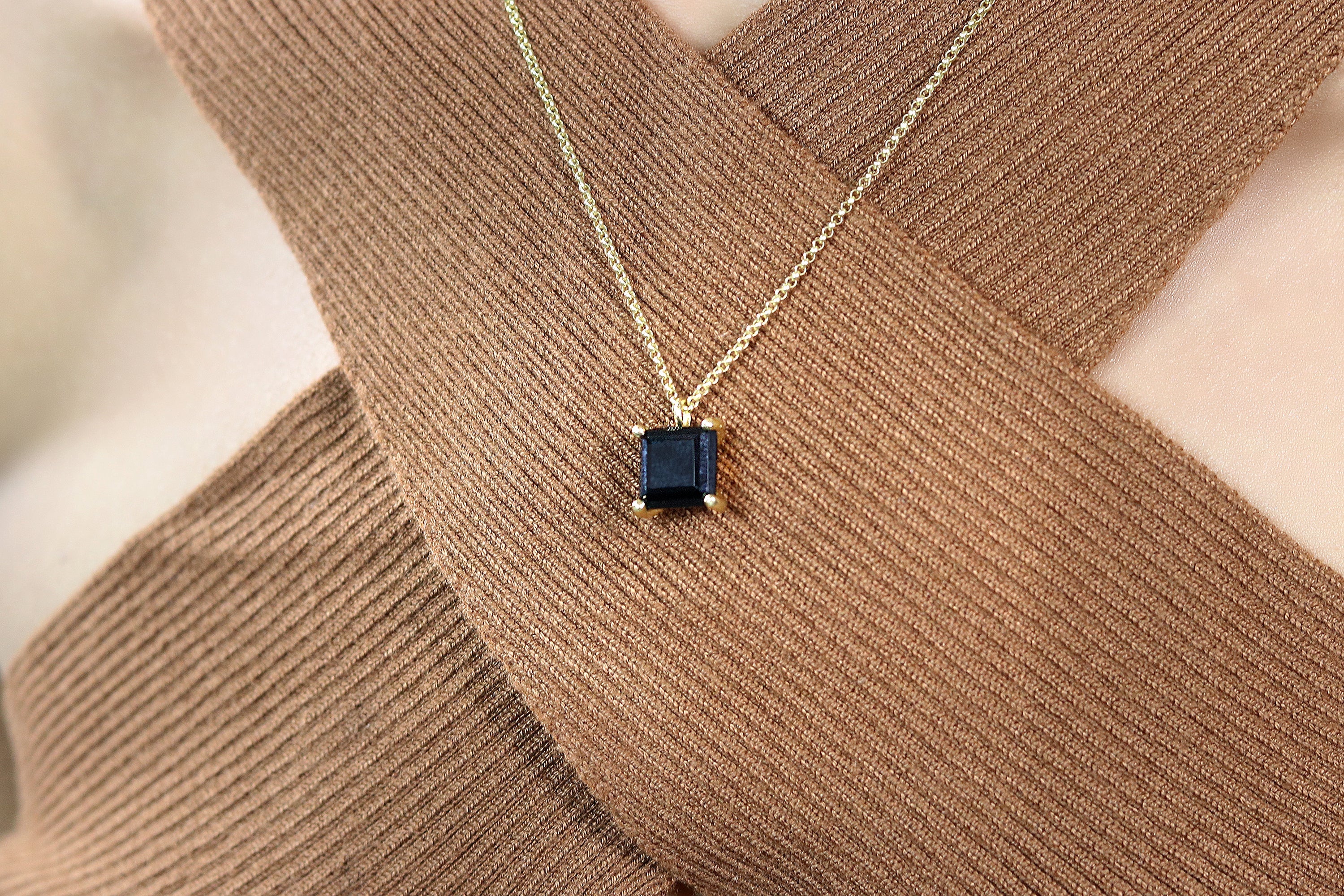 Bold Black Onyx Gold Necklace necklaces Anemone Unique