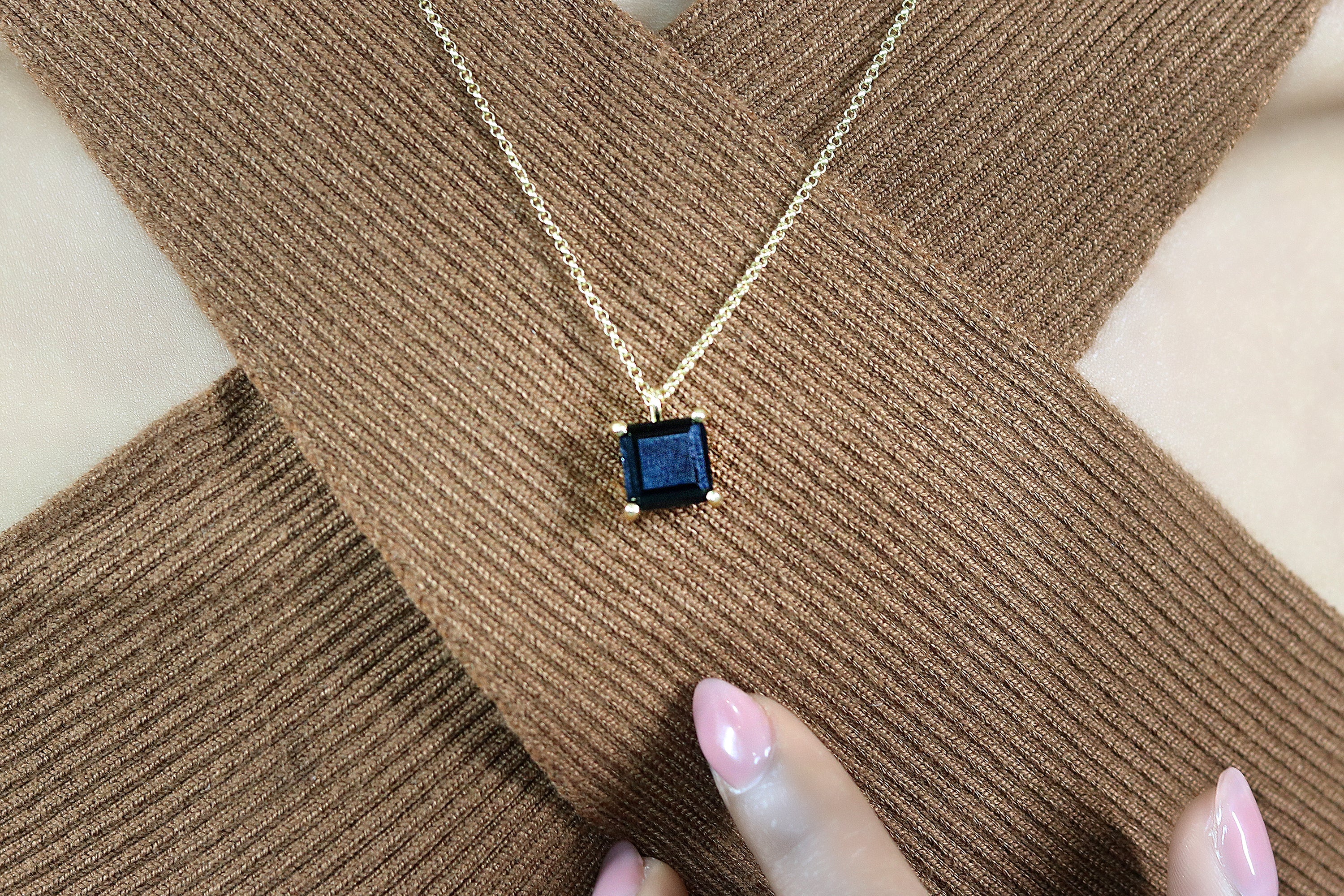 Bold Black Onyx Gold Necklace necklaces Anemone Unique