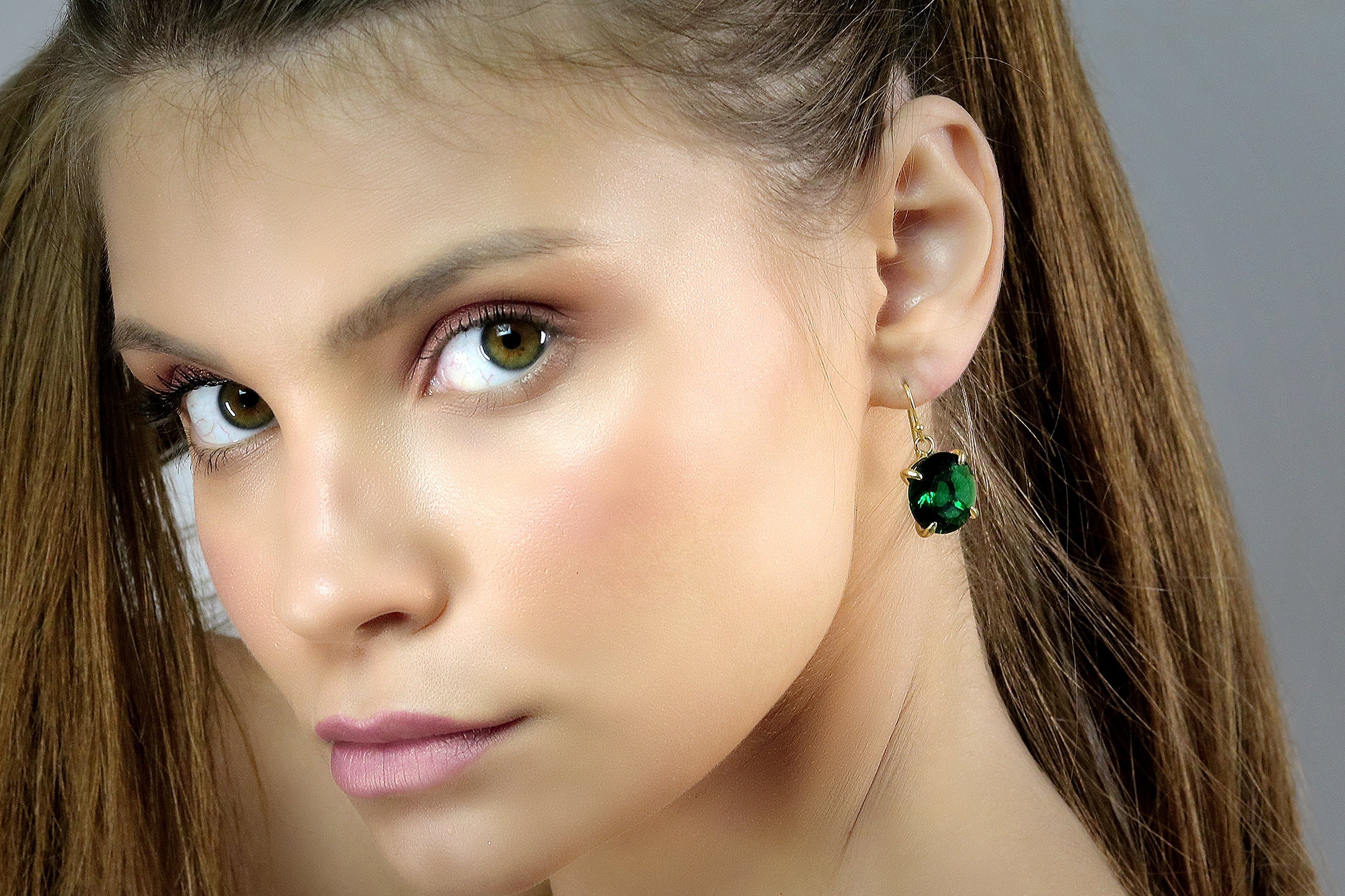 Statement Dangling Emerald Jewelry Gold Earrings Earrings Anemone Jewelry