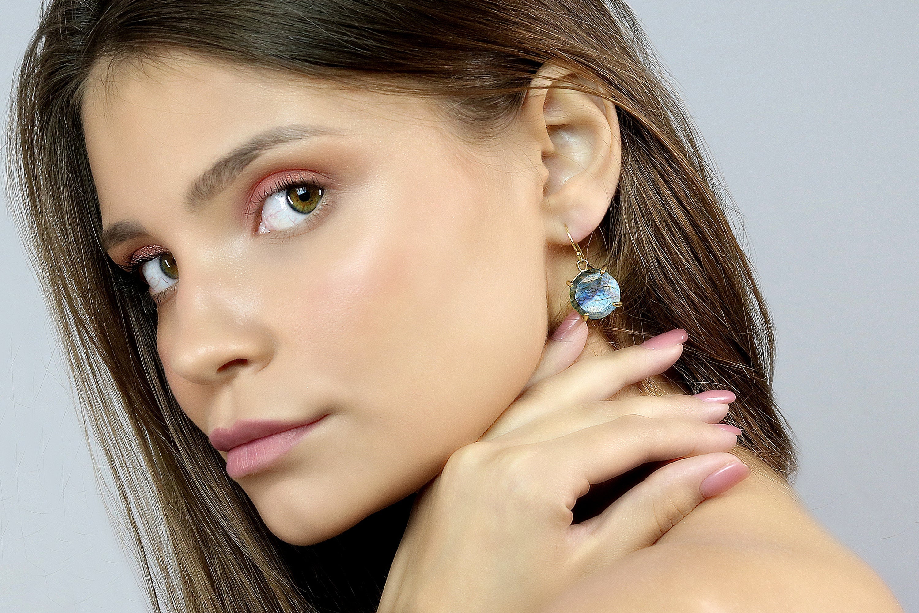 Artisan Silver Labradorite Dangle Earrings Earrings Anemone Jewelry