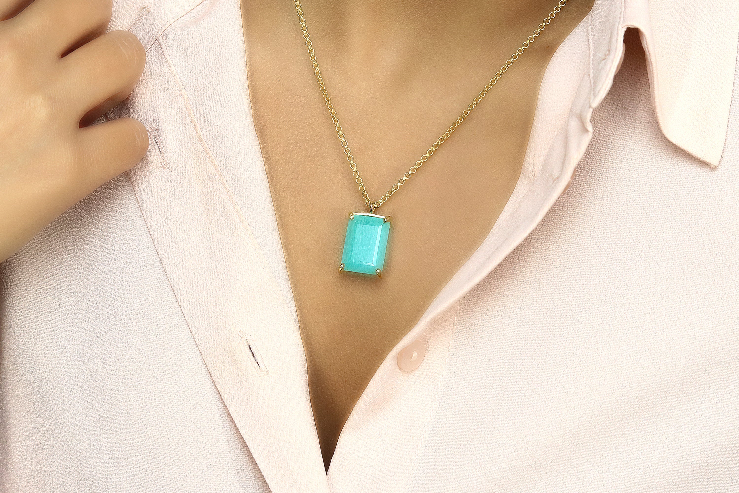 Vibrant Amazonite Necklace in Sterling Silver necklaces Anemone Jewelry