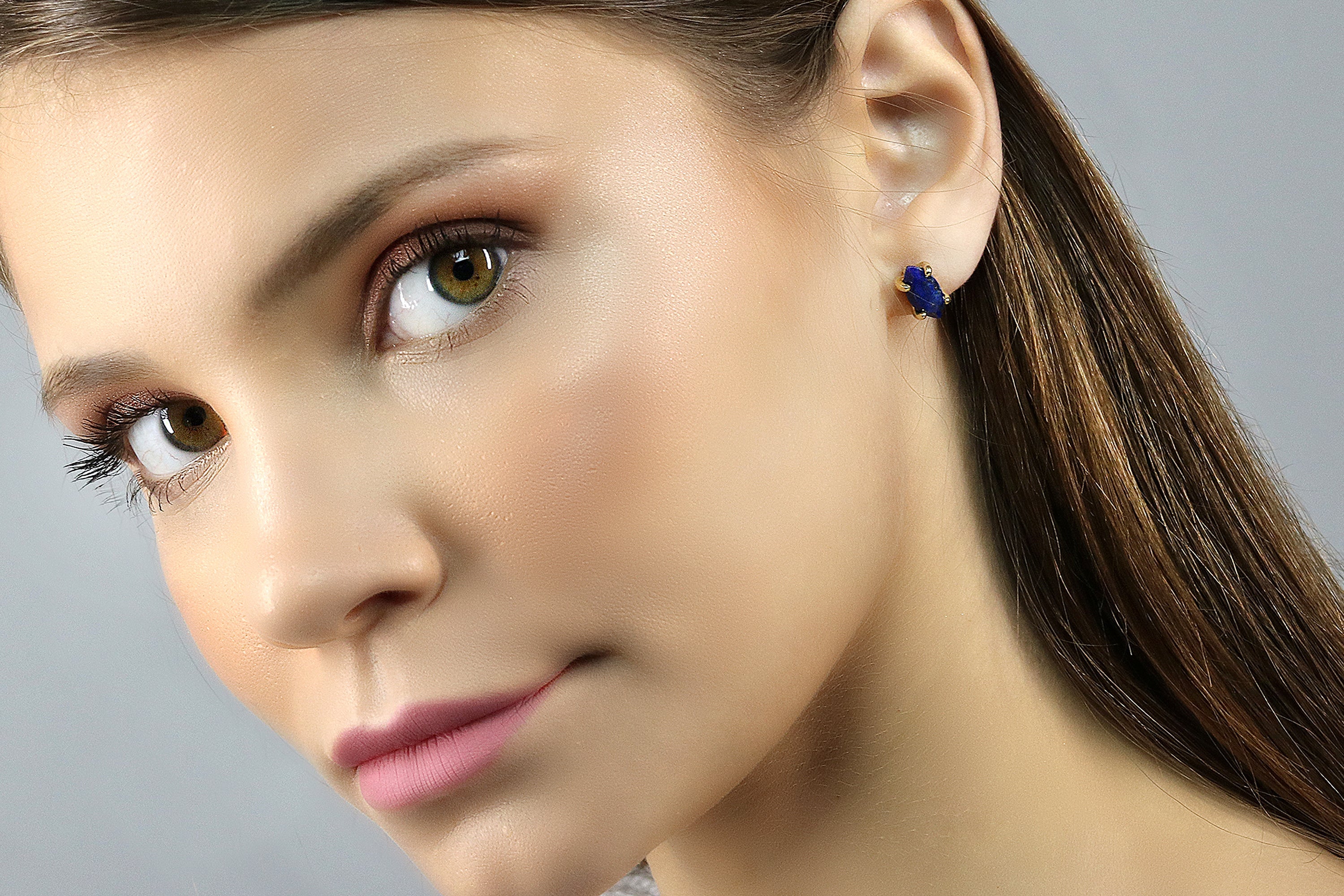 Gold Marquise Lapis Lazuli Earrings Earrings Anemone Unique