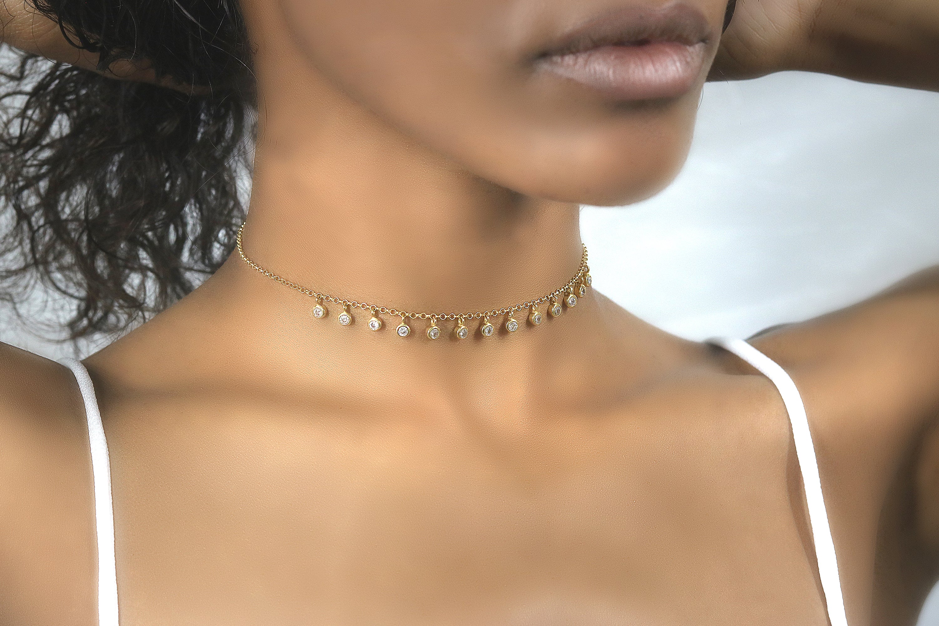 Cubic Zirconia Pendant 14k Gold Filled Necklace necklaces Anemone Unique