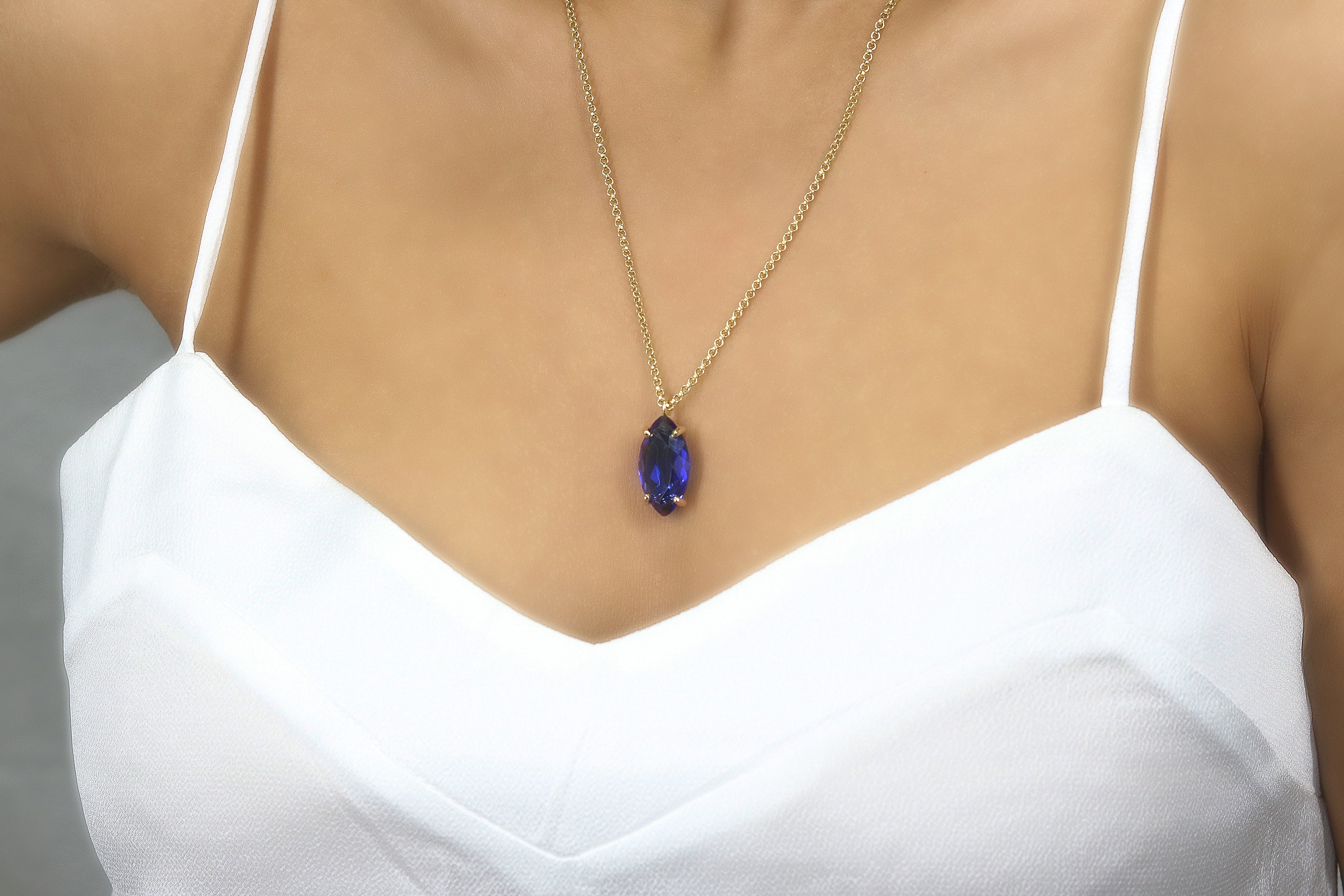 Brilliant Sapphire Necklace for Women necklaces Anemone Jewelry