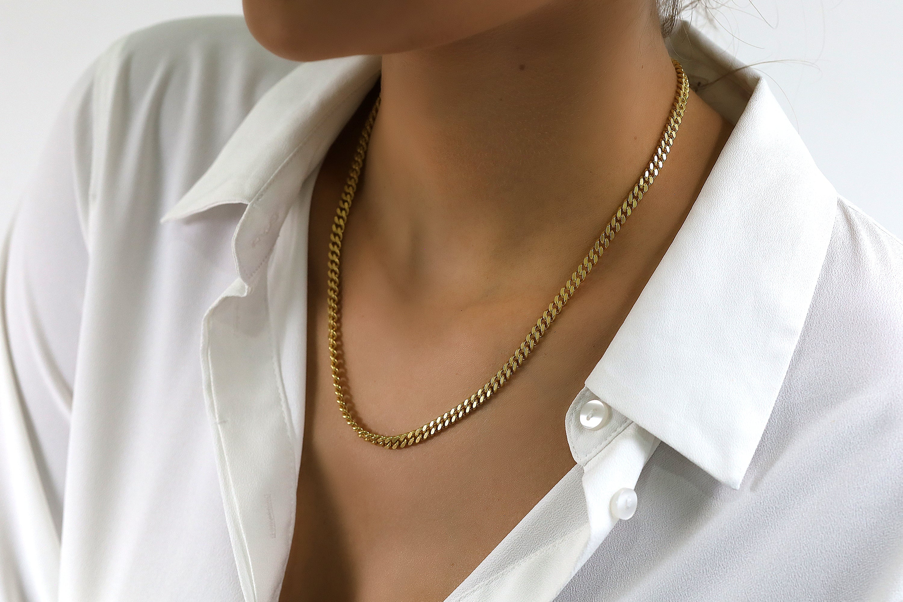 14k Gold Thick Cuban Link Chain Necklace necklaces Anemone Jewelry
