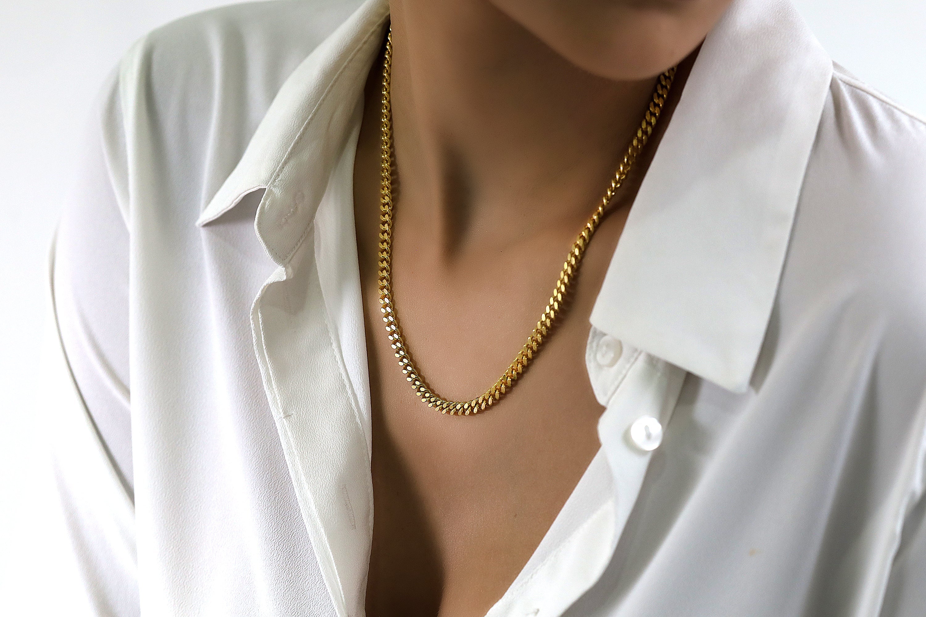 14k Gold Thick Cuban Link Chain Necklace necklaces Anemone Jewelry