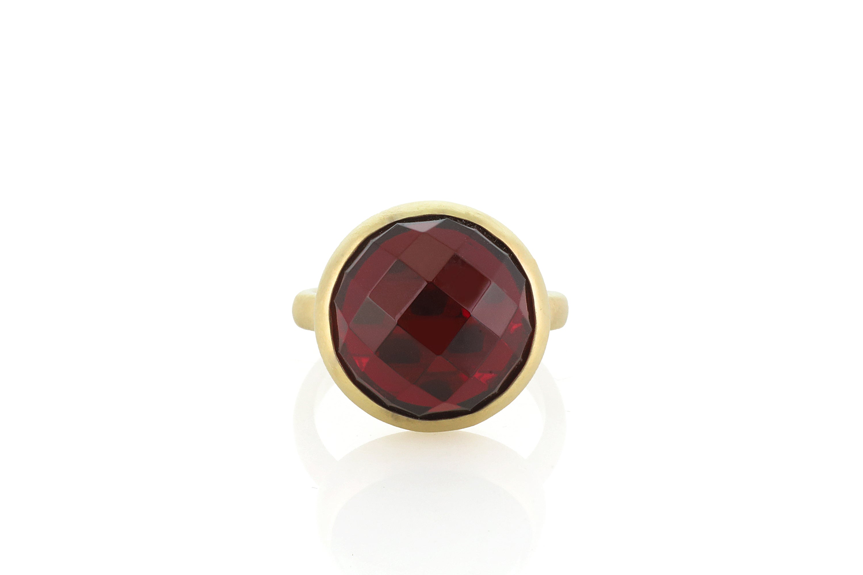 14k Gold Garnet Gemstone Bezel Ring Rings Anemone Limited