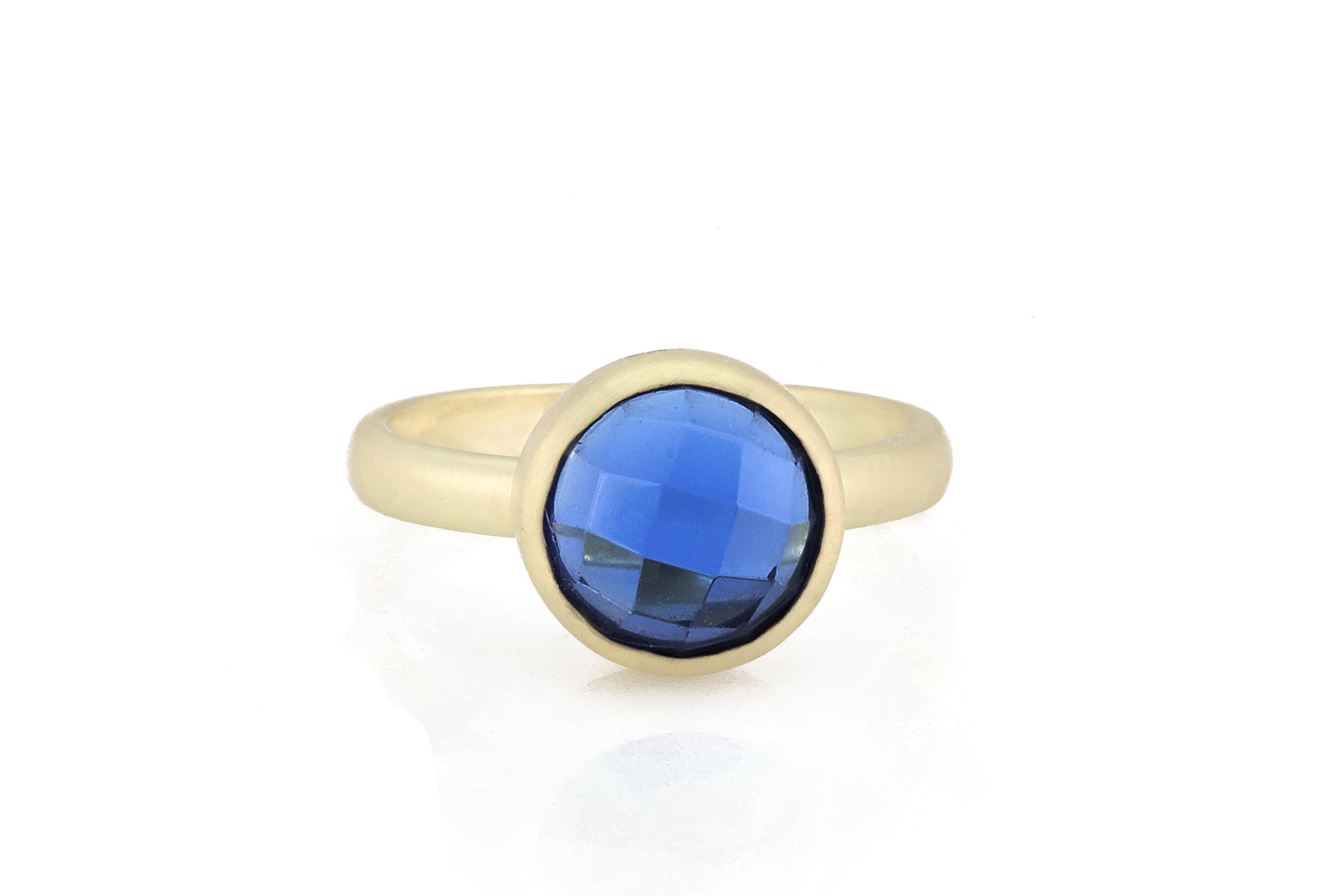 Sapphire Bezel Round Gold Ring Rings Anemone Limited