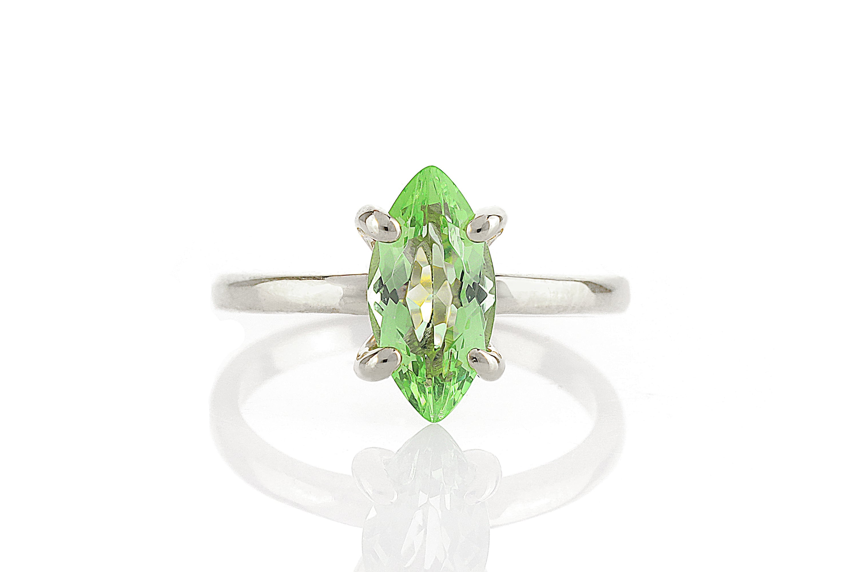 Sterling Silver Green Tourmaline Ring Rings Anemone Unique