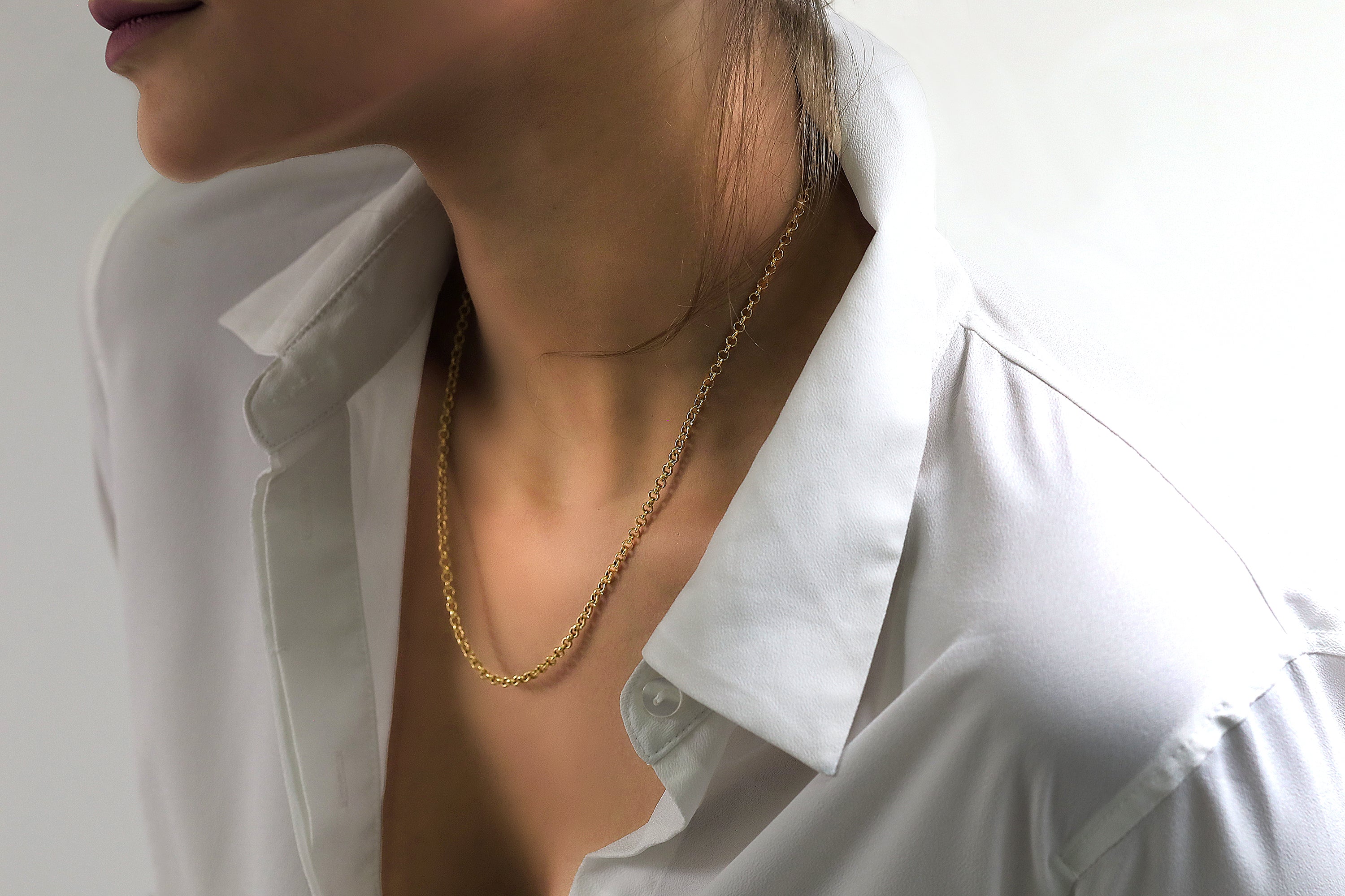 14k Gold Rolo Chain Minimalist Necklace necklaces Anemone Jewelry