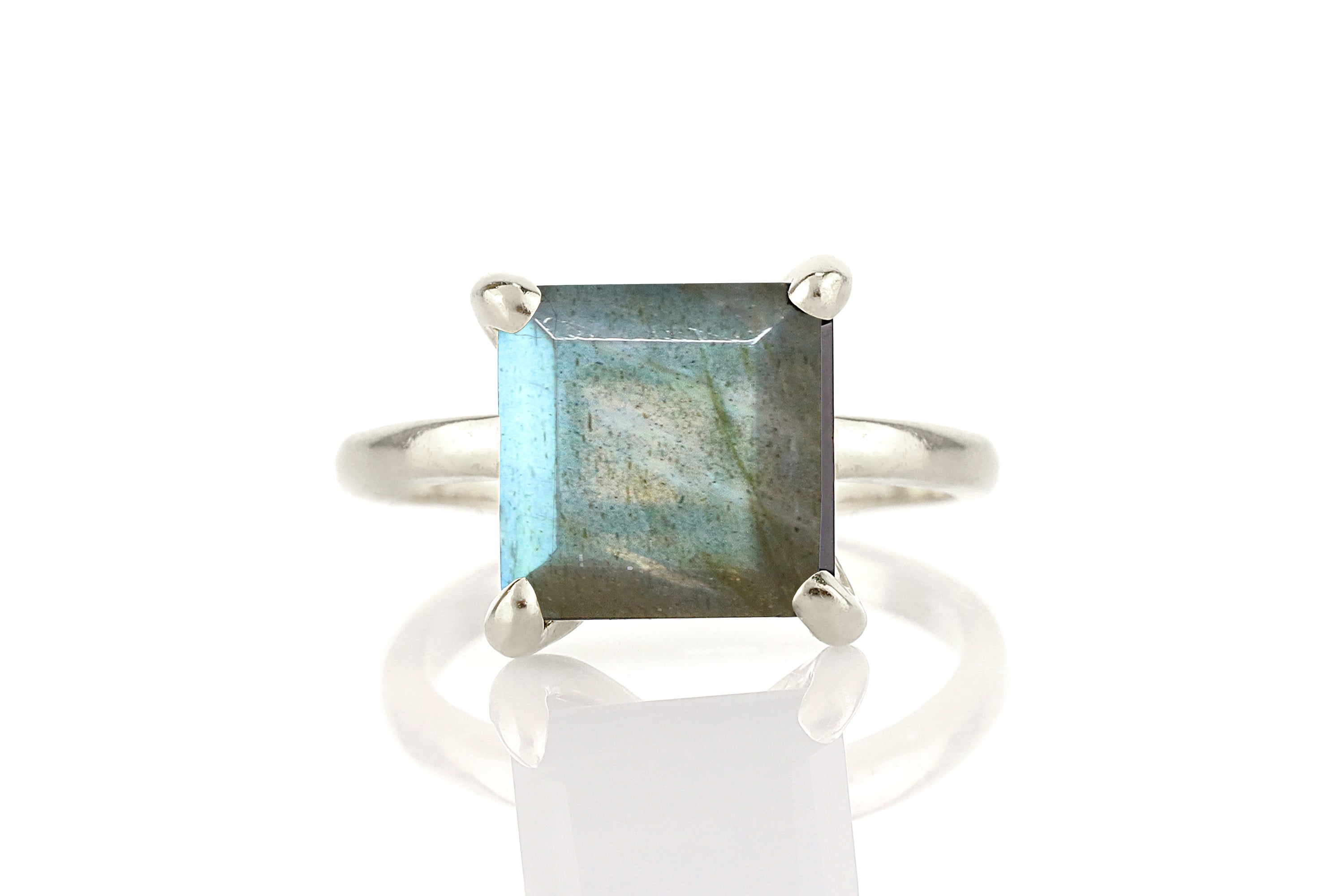 Artisanal 925 Sterling Silver Labradorite Ring Rings Anemone Unique