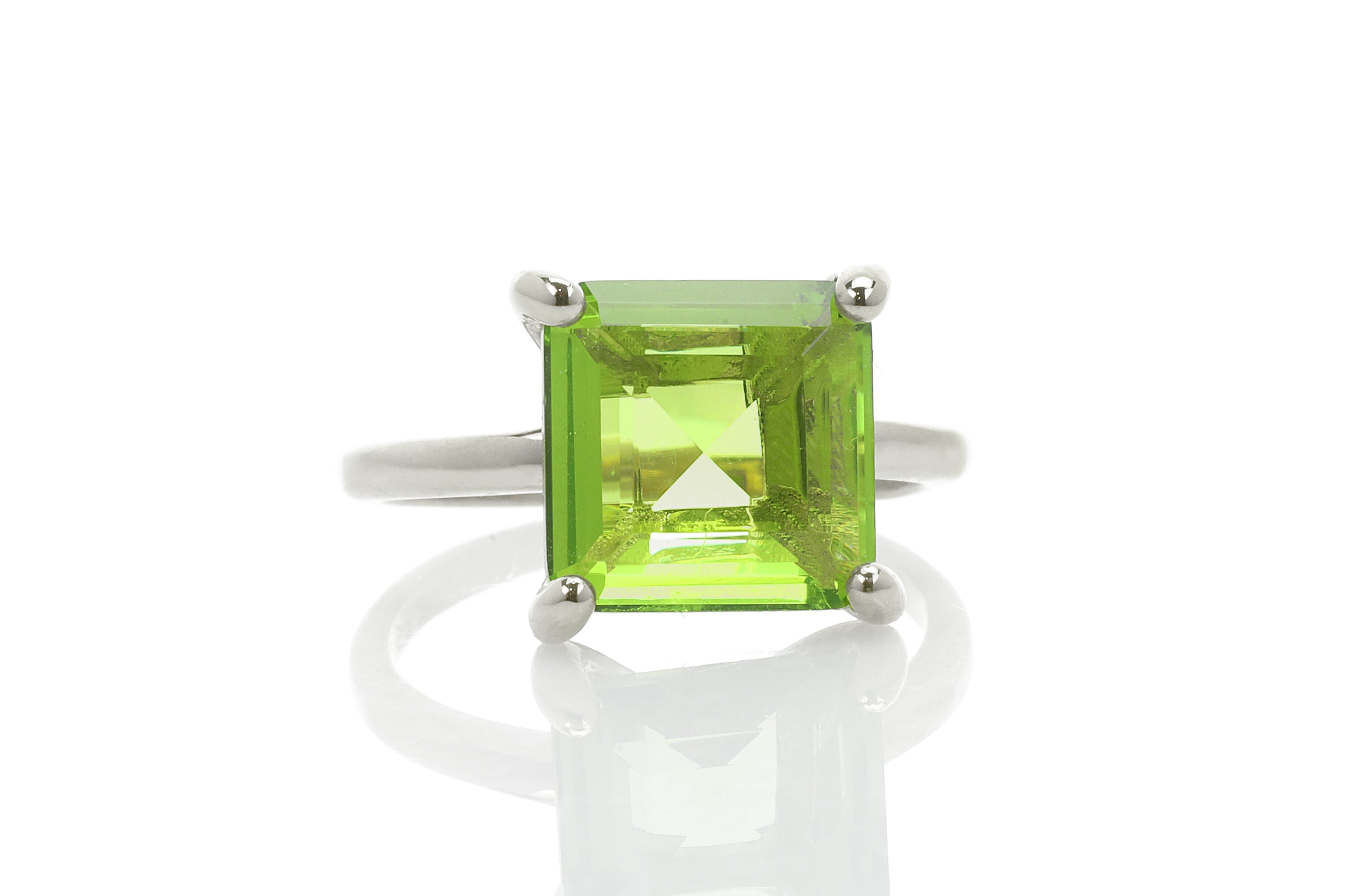 Stunning Peridot Ring in Sterling Silver Rings Anemone Unique