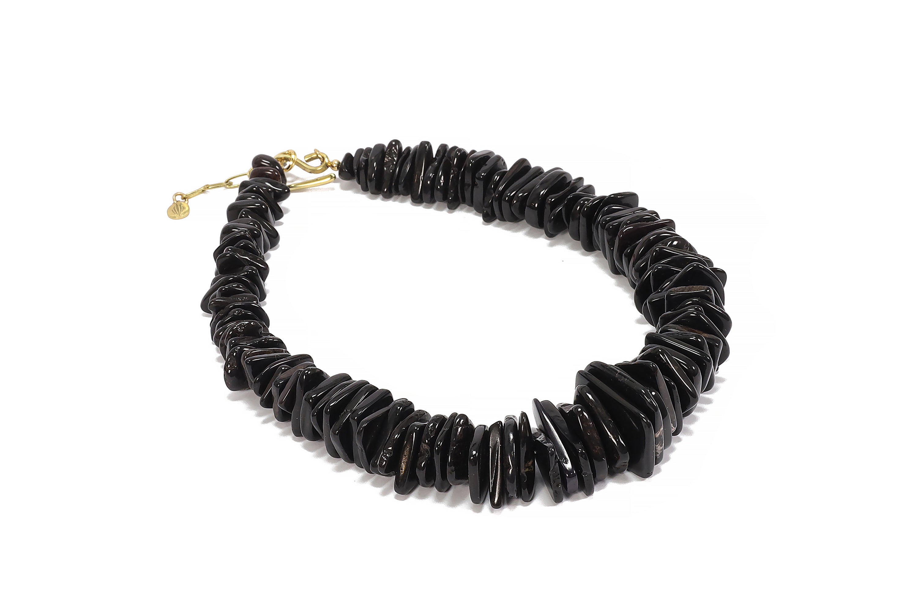 Black Onyx Slices Statement Extra Large Gemstone Necklace necklaces Anemone Jewelry