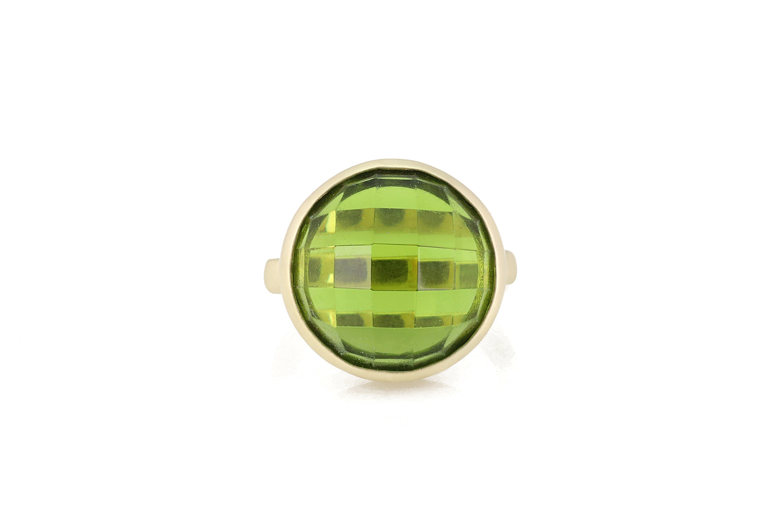 Gold Peridot 14k Gold Bezel Ring Rings Anemone Limited