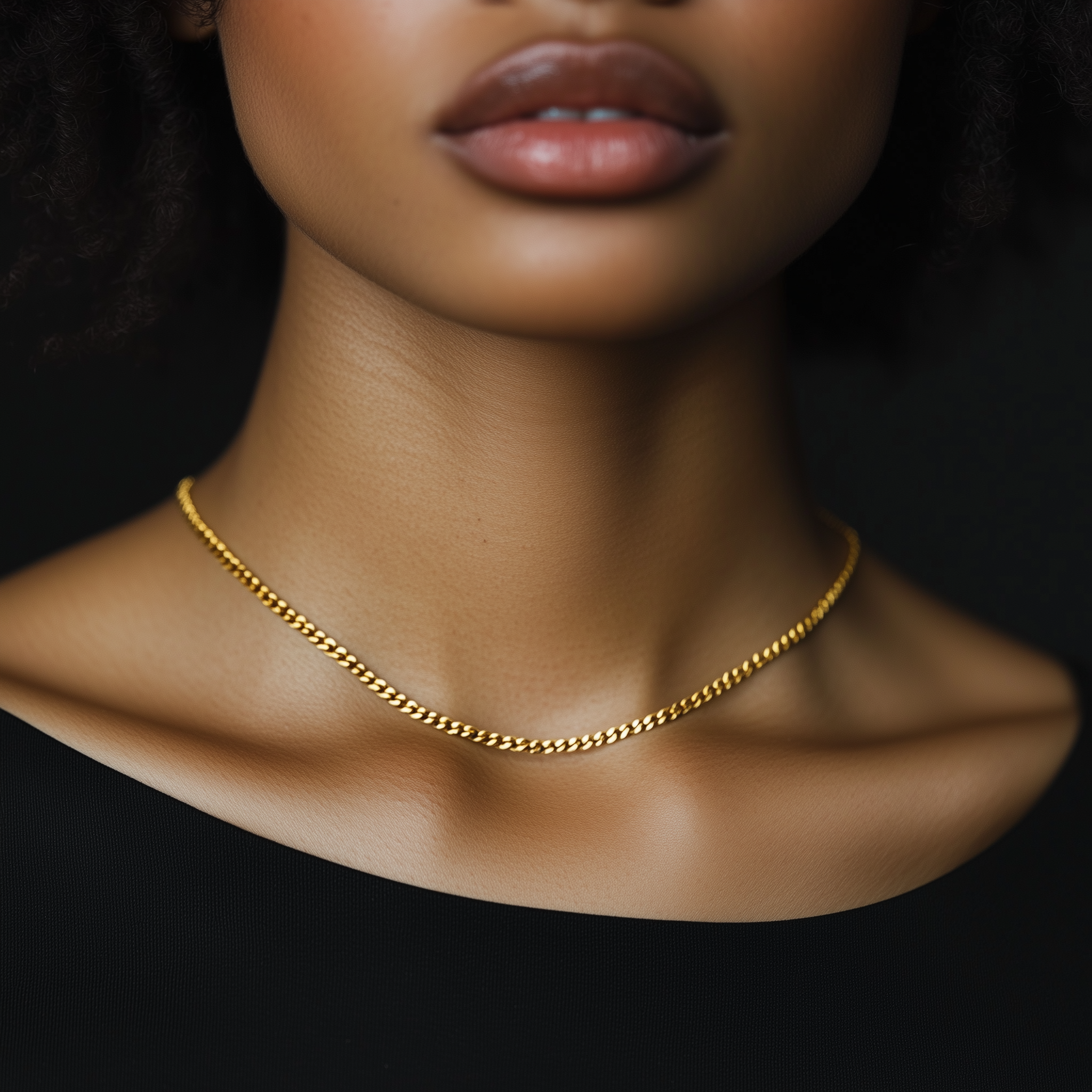 Dainty Cuban Link Necklace in Gold necklaces Anemone Jewelry