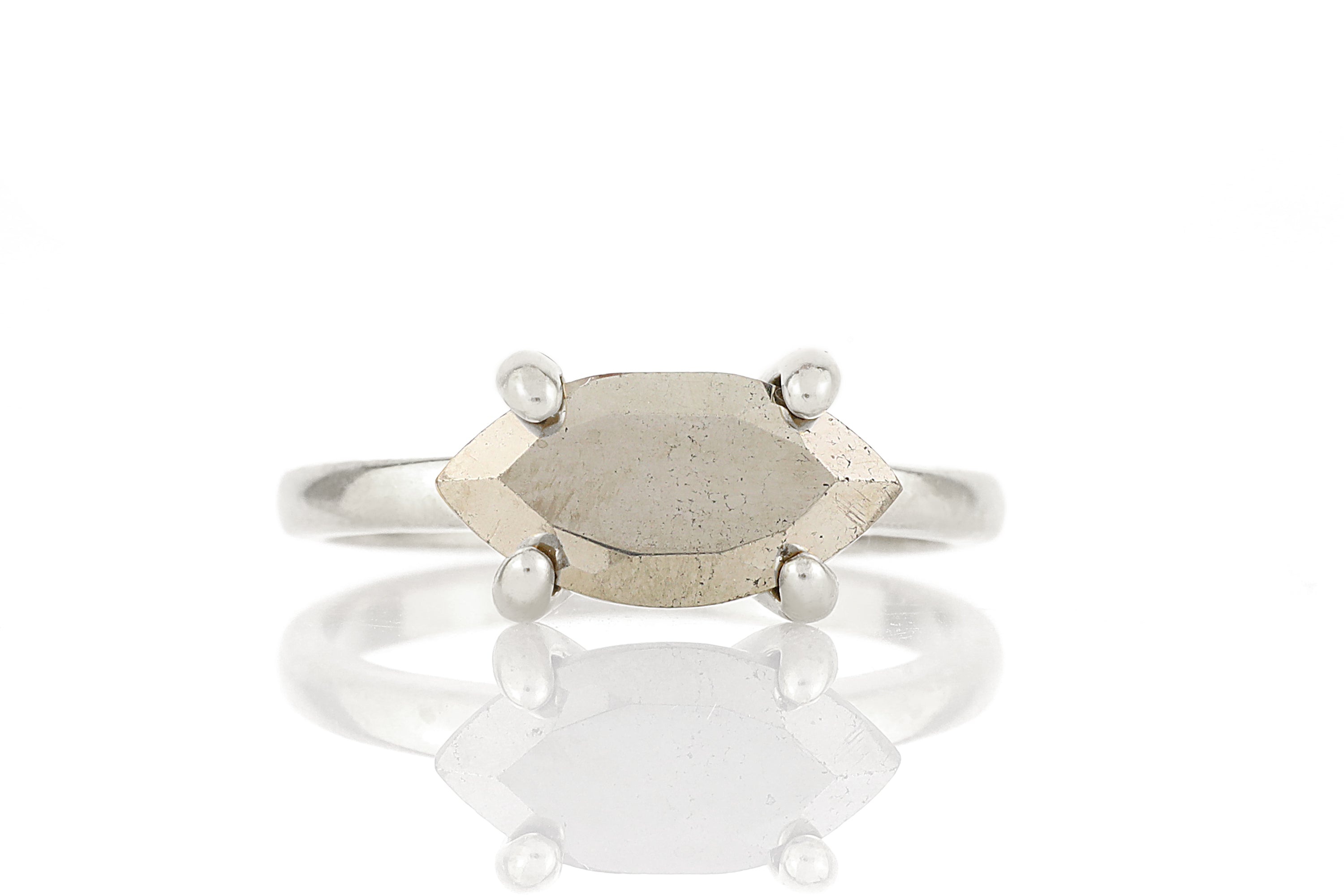 Dainty Sterling Silver Pyrite Ring Rings Anemone Unique