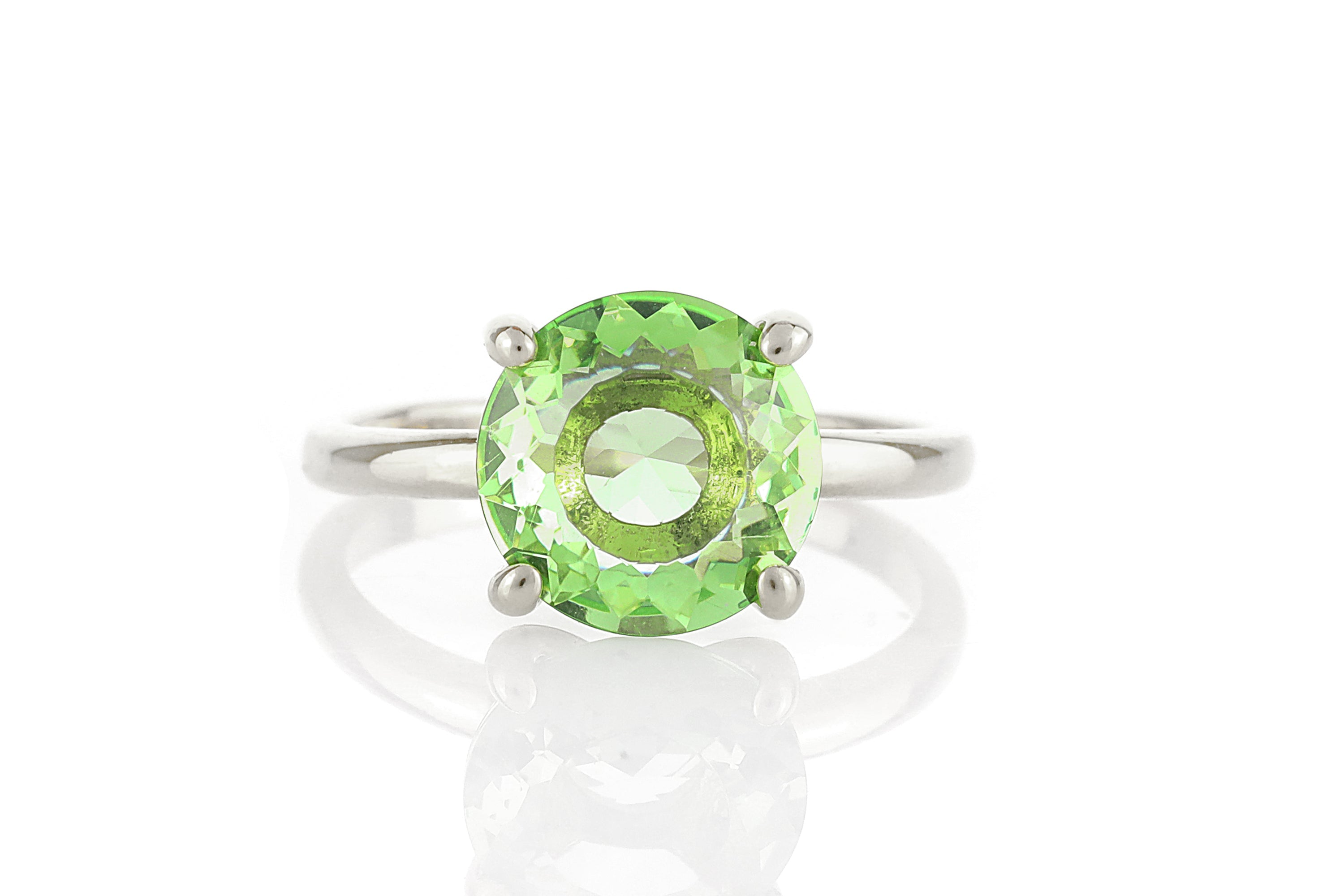 Sterling Silver Round Tourmaline Ring Rings Anemone Unique