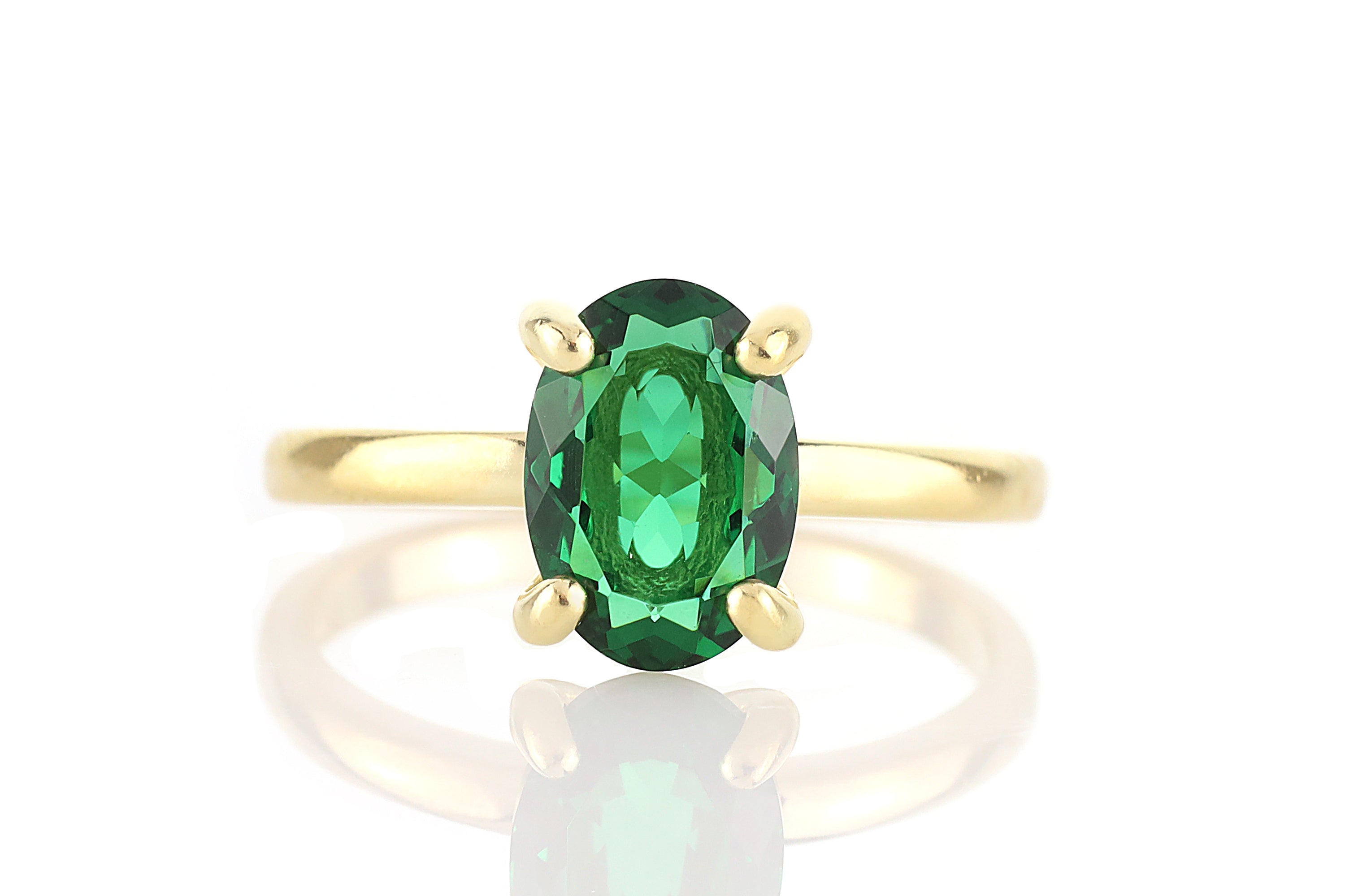 Classy Emerald Ring in Gold Rings Anemone Unique