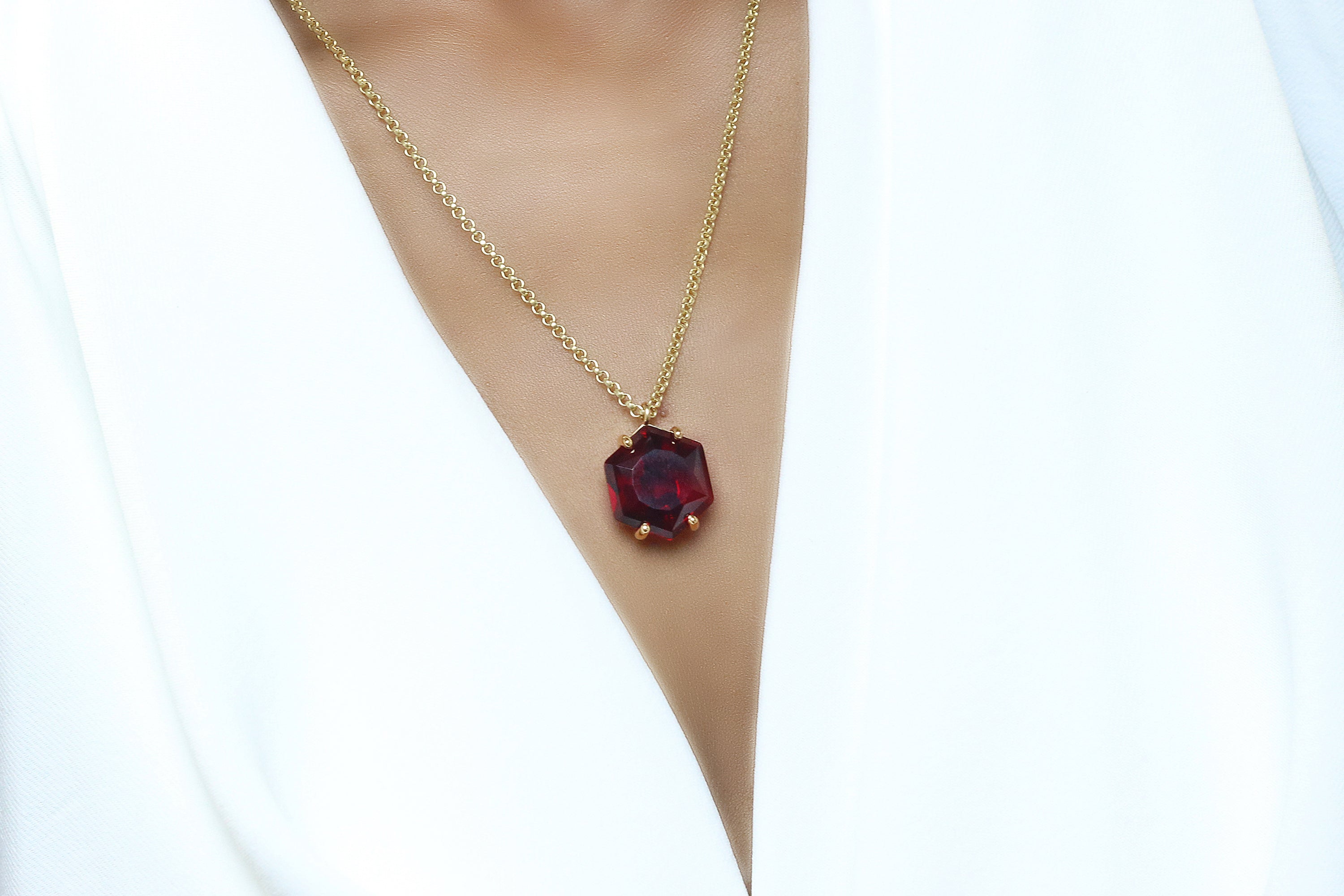 Dreamy Garnet Rose Gold Necklace necklaces Anemone Jewelry