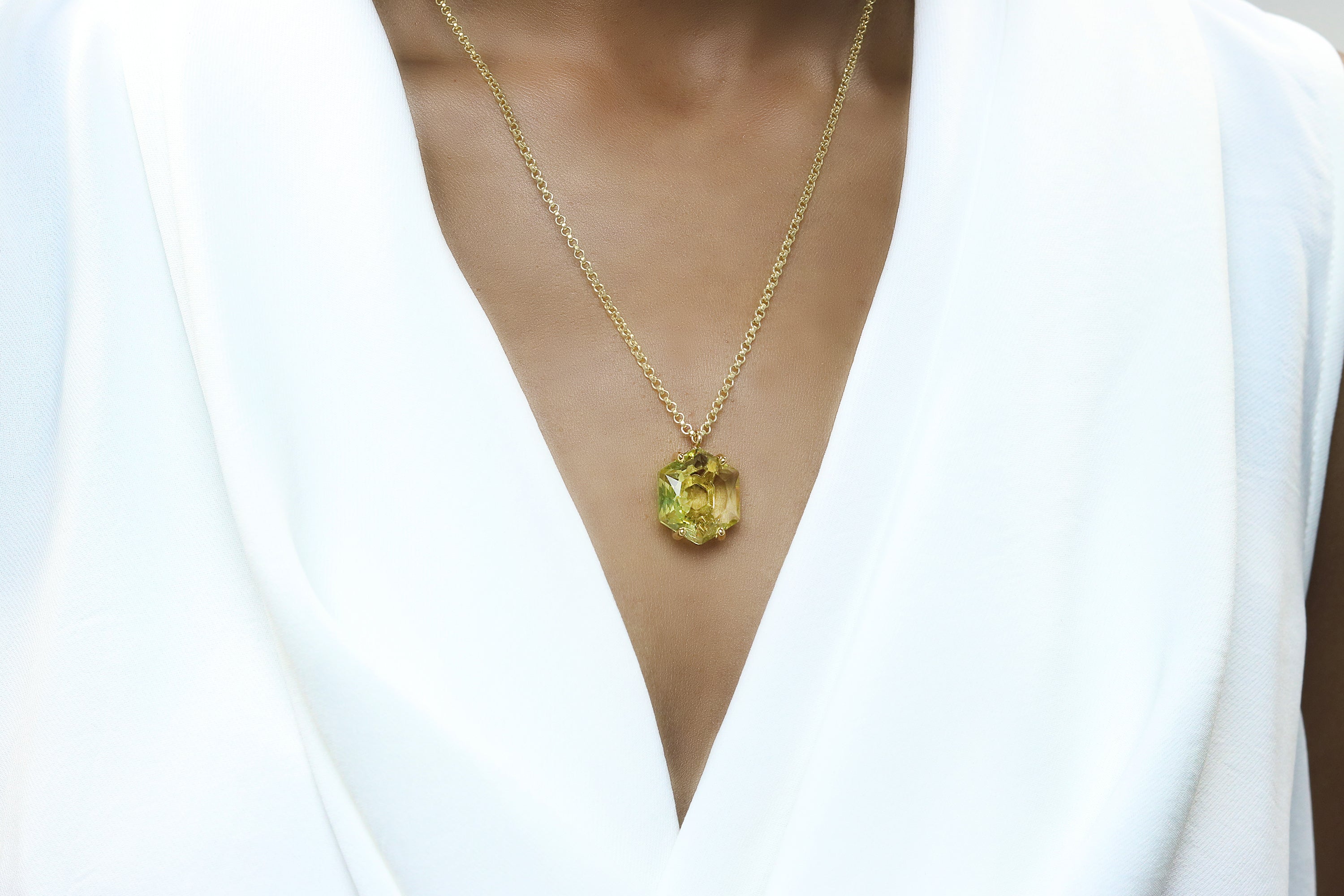 Elegant Lemon Quartz Sterling Silver Necklace necklaces Anemone Jewelry