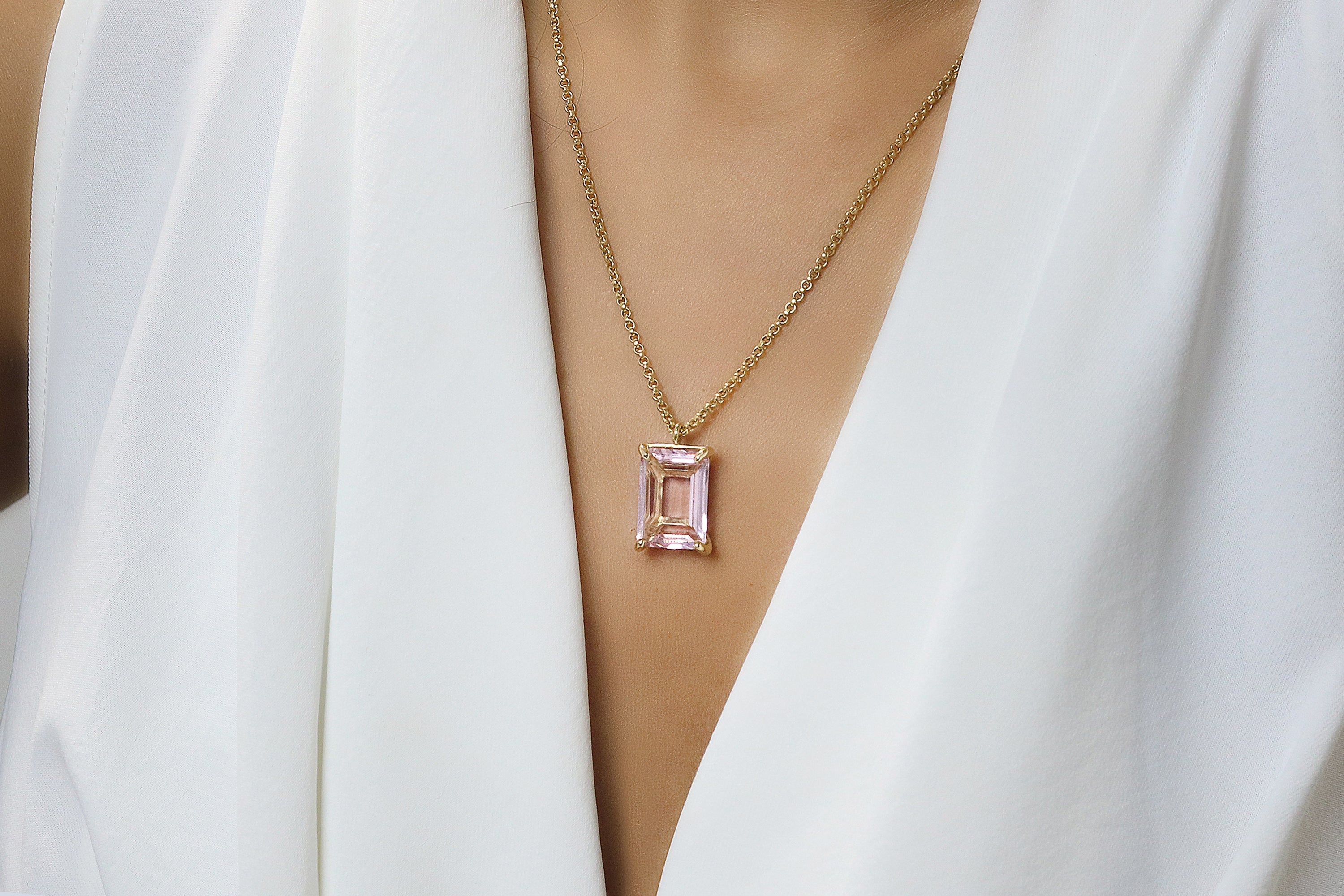 Pretty Rose Quartz Pendant Necklace for Women necklaces Anemone Jewelry