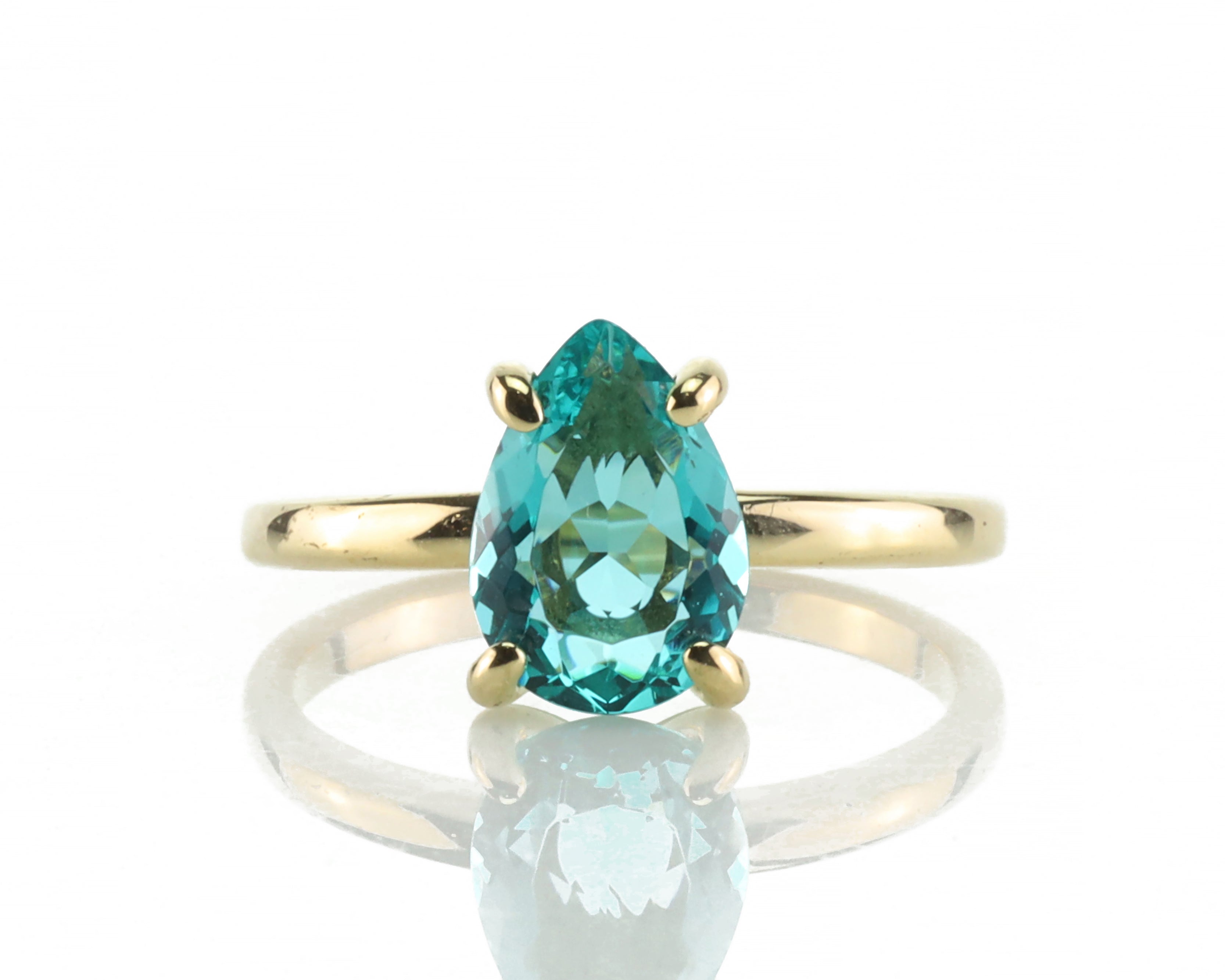 Blue Tourmaline Pear Cut Ring Rings Anemone Unique