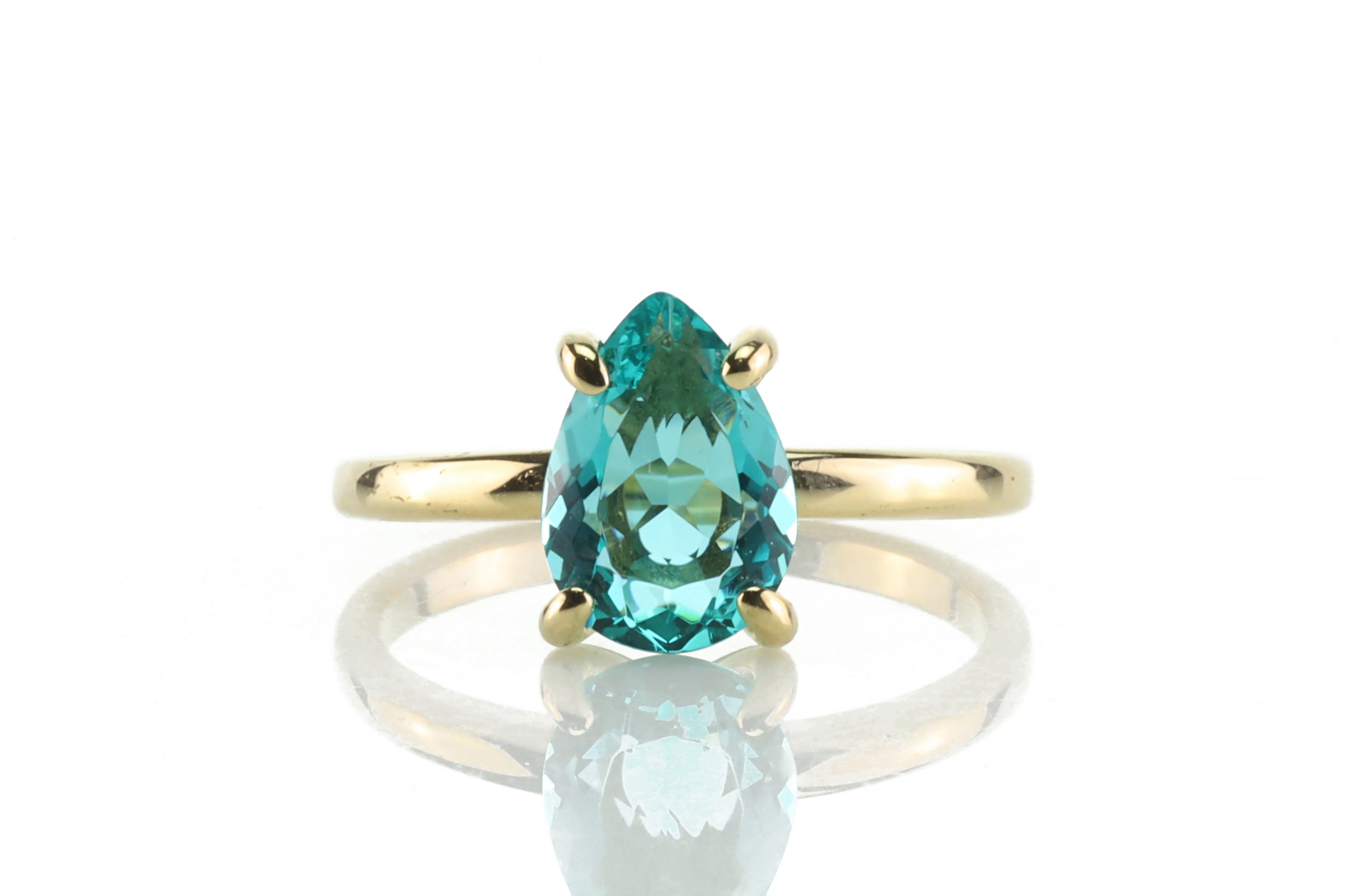 Blue Tourmaline Pear Cut Ring Rings Anemone Unique