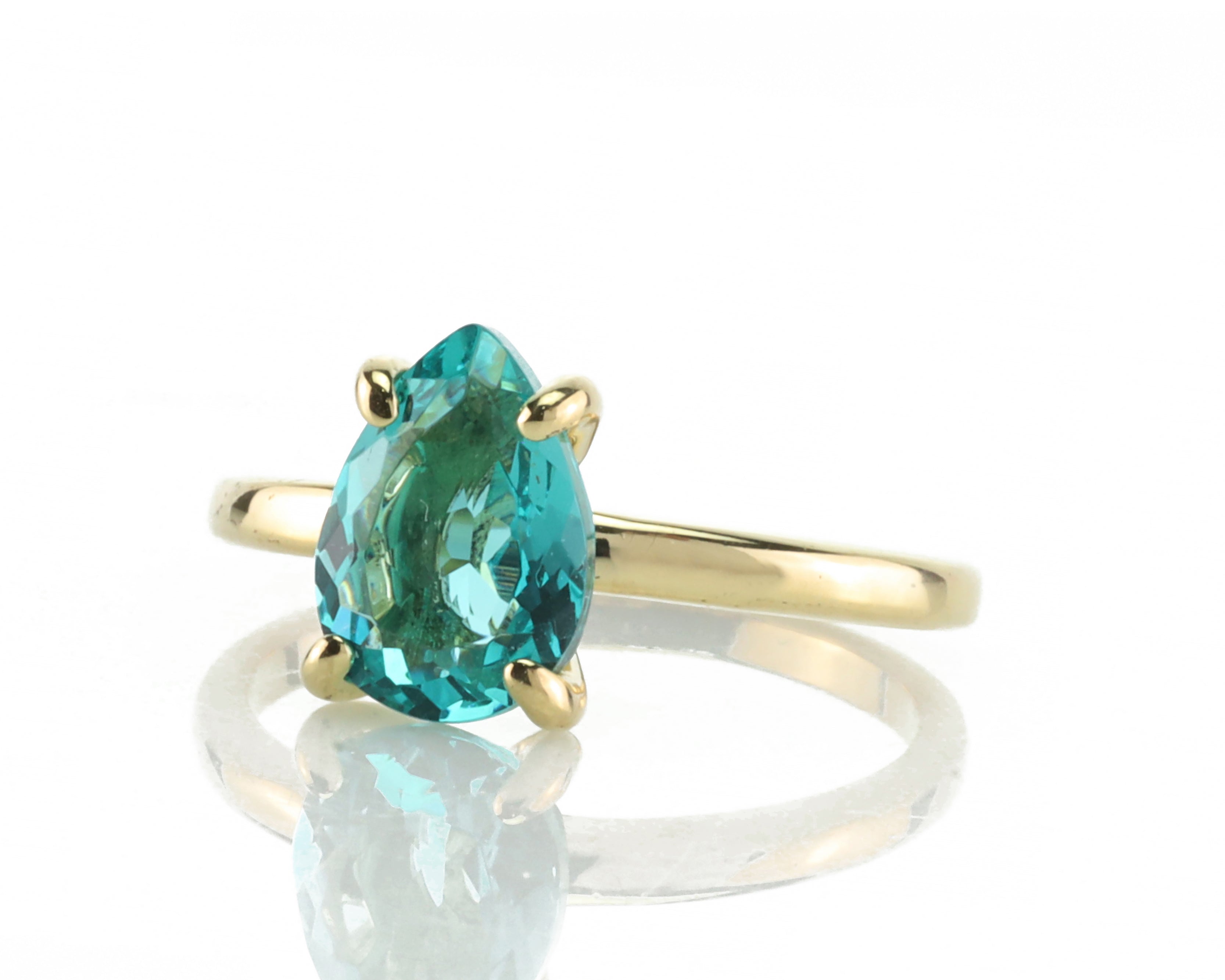 Blue Tourmaline Pear Cut Ring Rings Anemone Unique