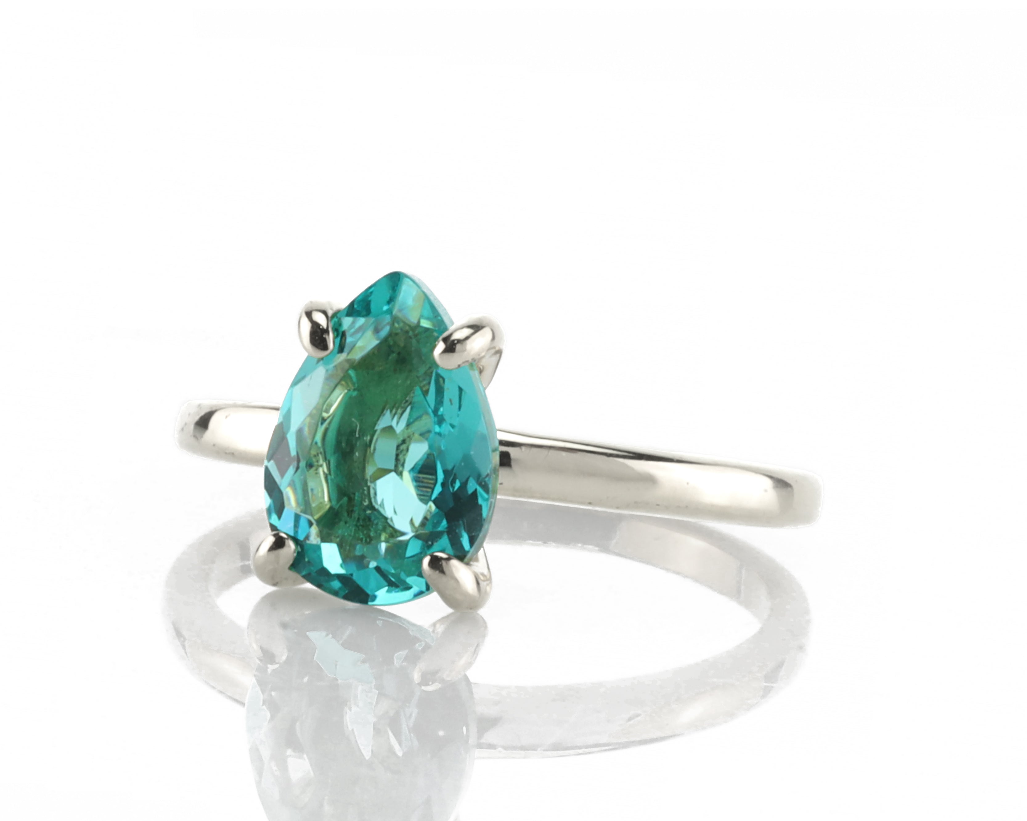 Blue Tourmaline Pear Cut Ring Rings Anemone Unique