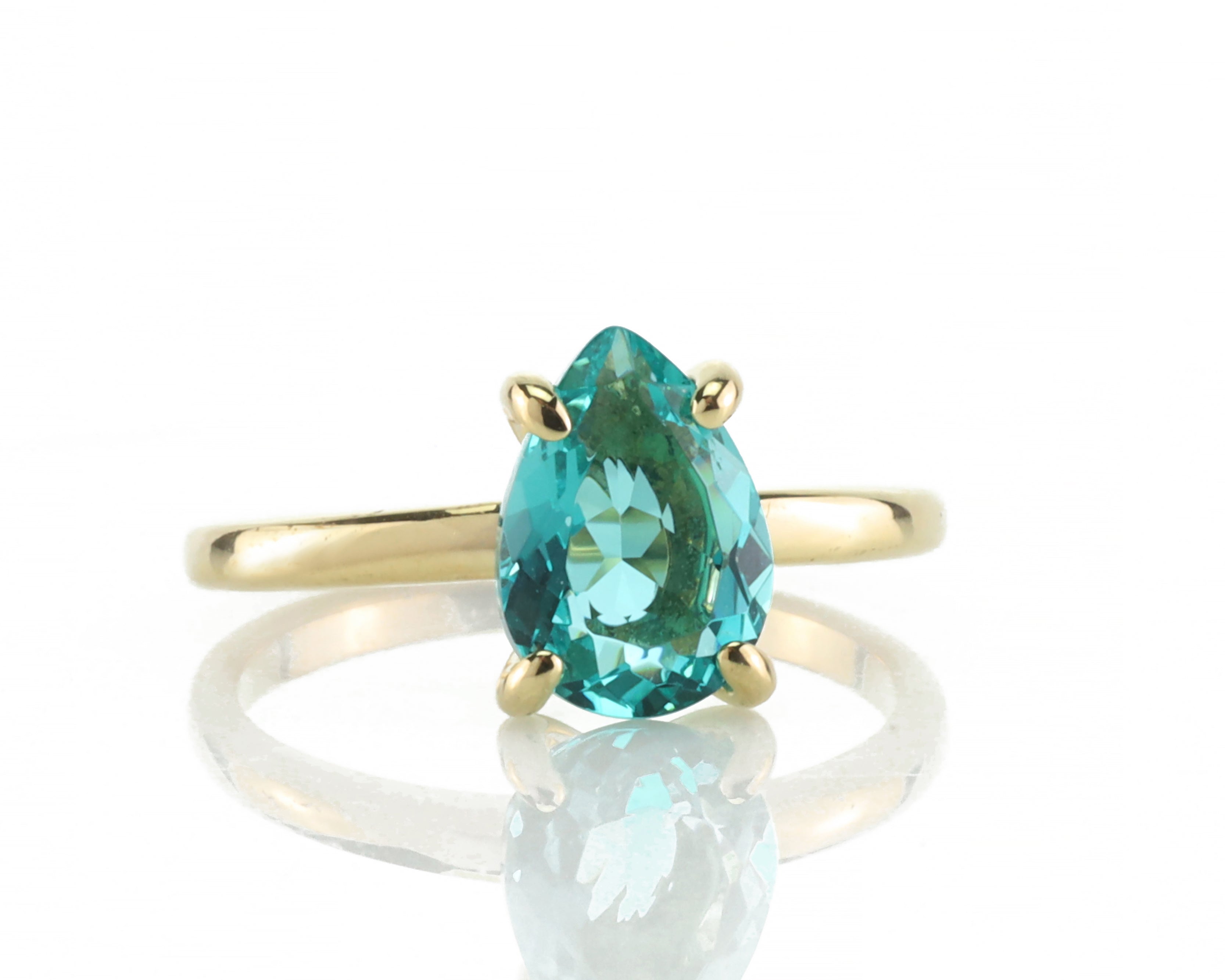 Blue Tourmaline Pear Cut Ring Rings Anemone Unique
