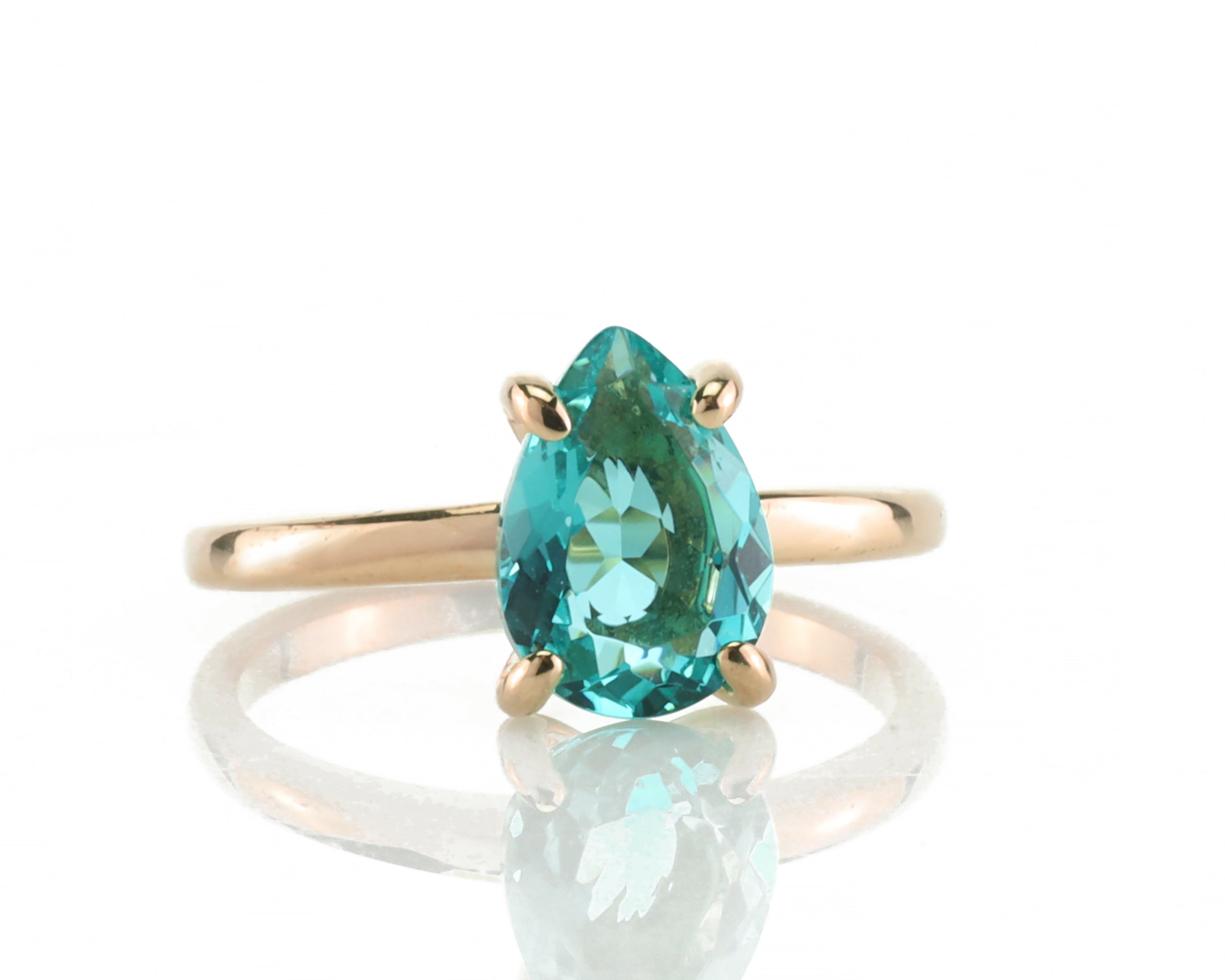 Blue Tourmaline Pear Cut Ring Rings Anemone Unique