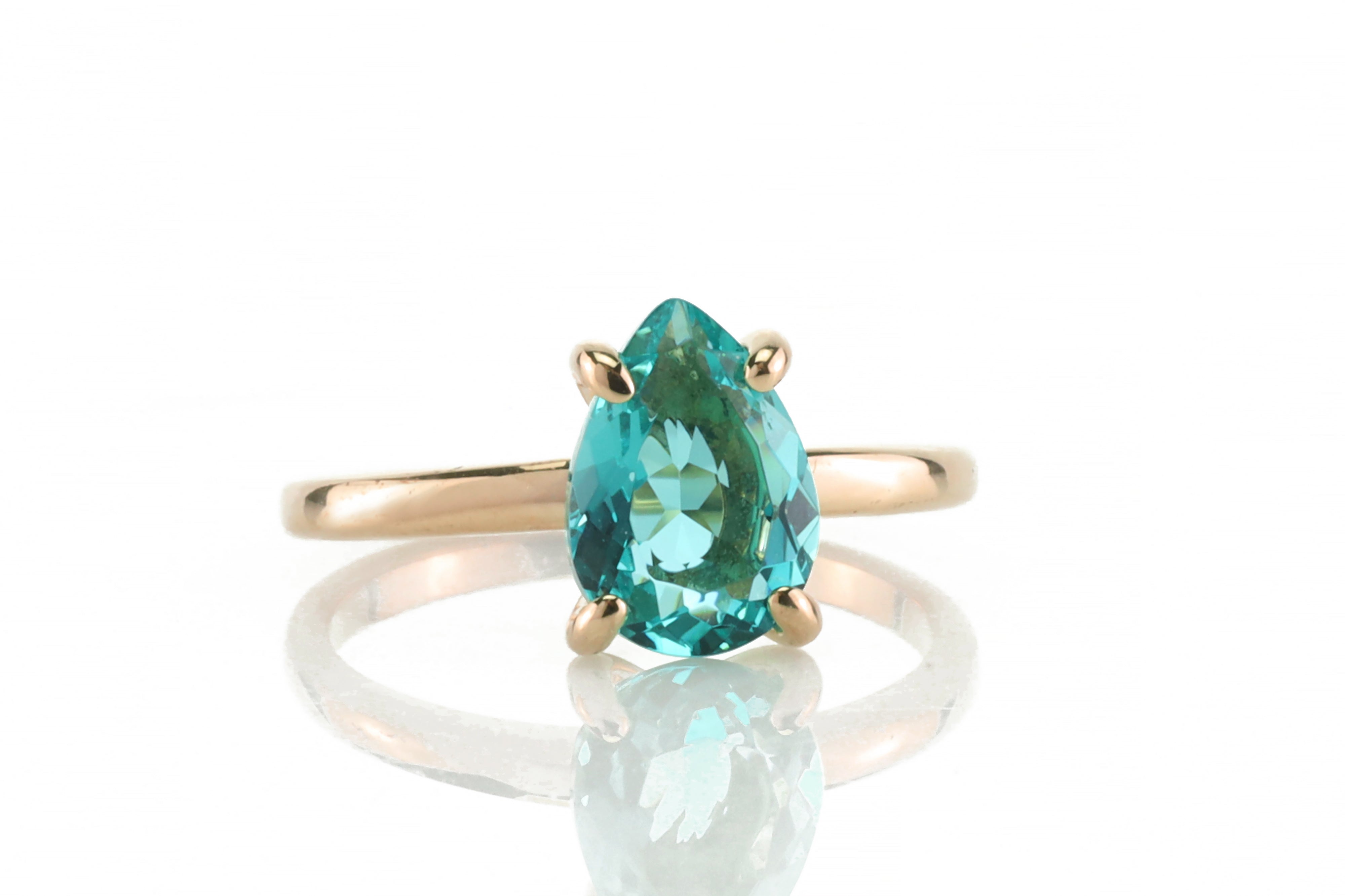 Blue Tourmaline Pear Cut Ring Rings Anemone Unique