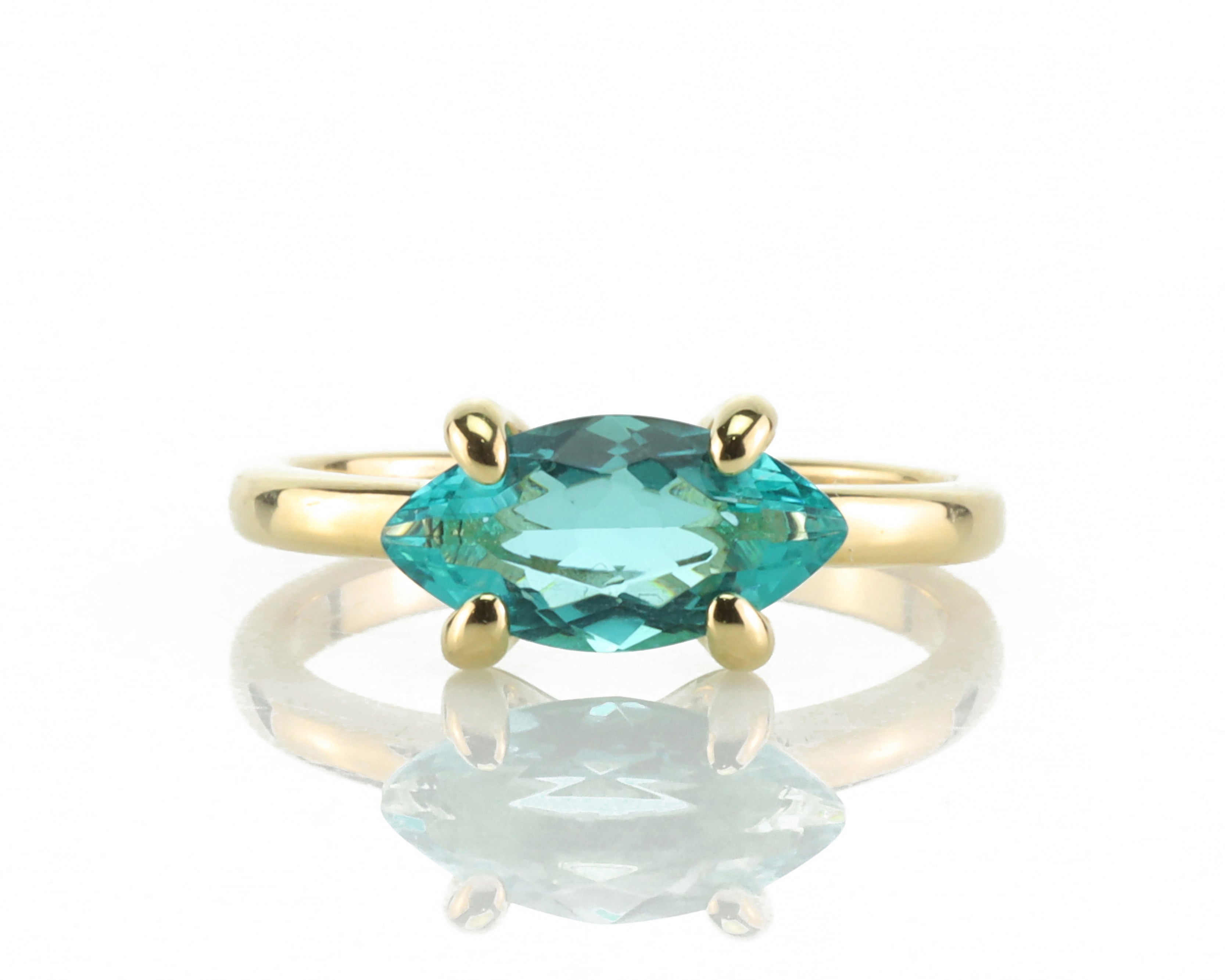 Blue Tourmaline Marquise Cut Ring Rings Anemone Unique