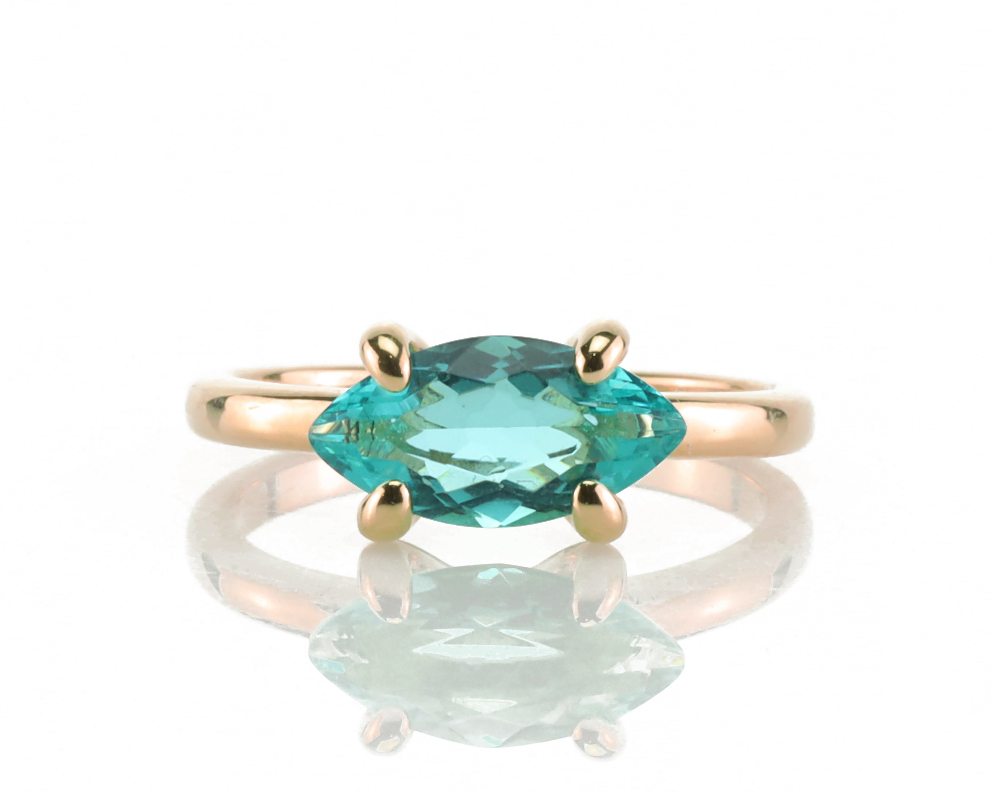 Blue Tourmaline Marquise Cut Ring Rings Anemone Unique