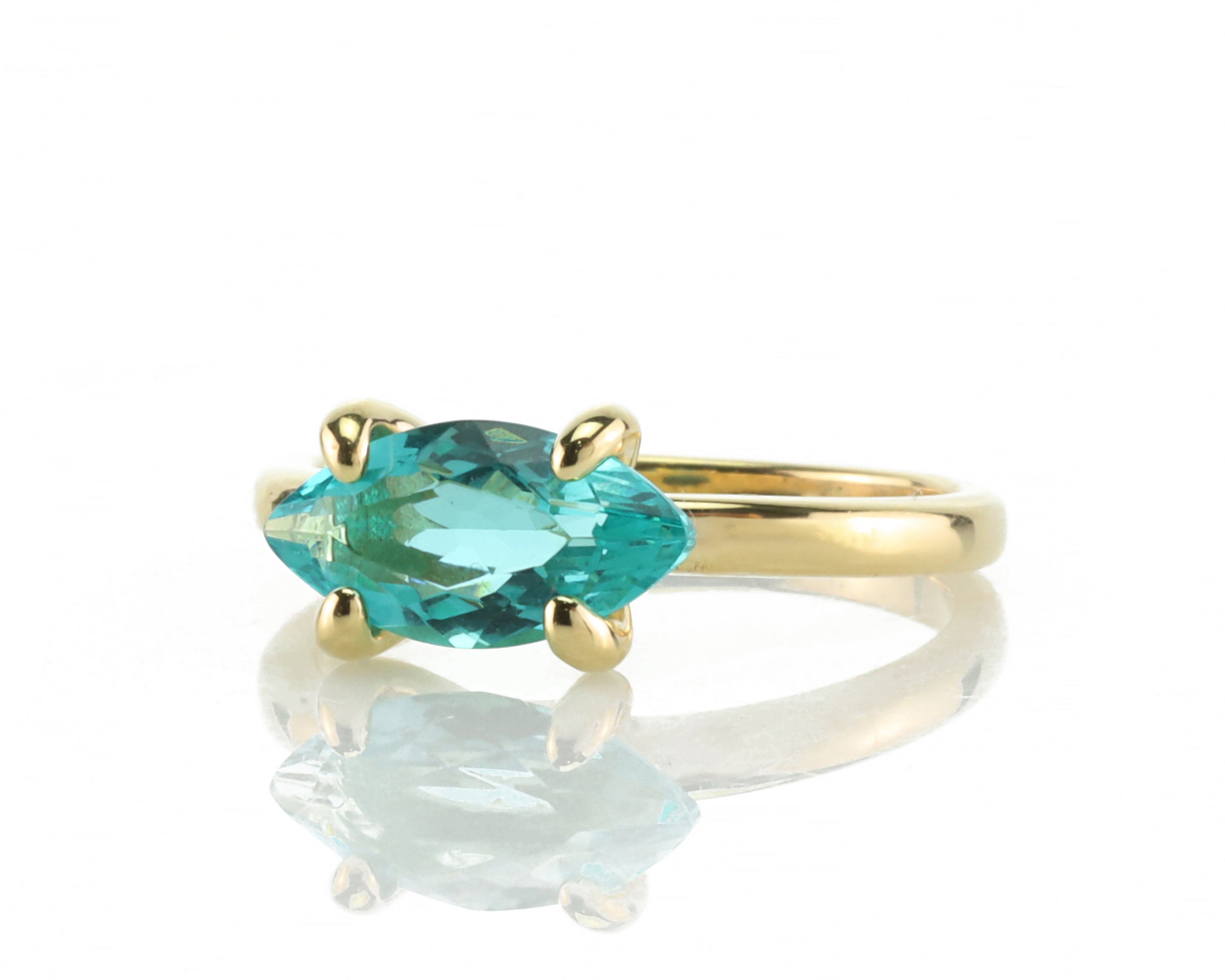 Blue Tourmaline Marquise Cut Ring Rings Anemone Unique