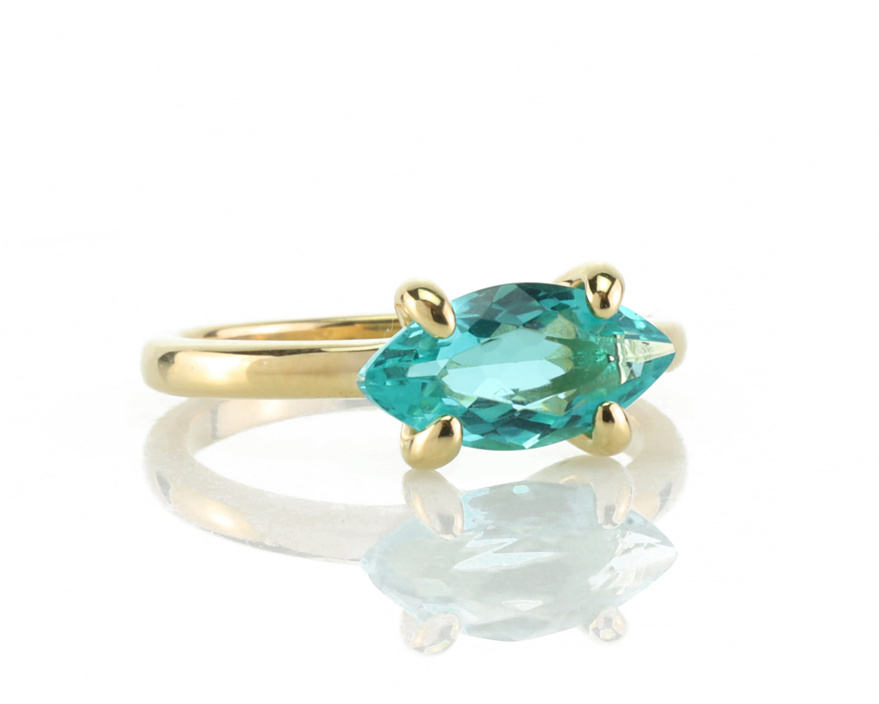 Blue Tourmaline Marquise Cut Ring Rings Anemone Unique