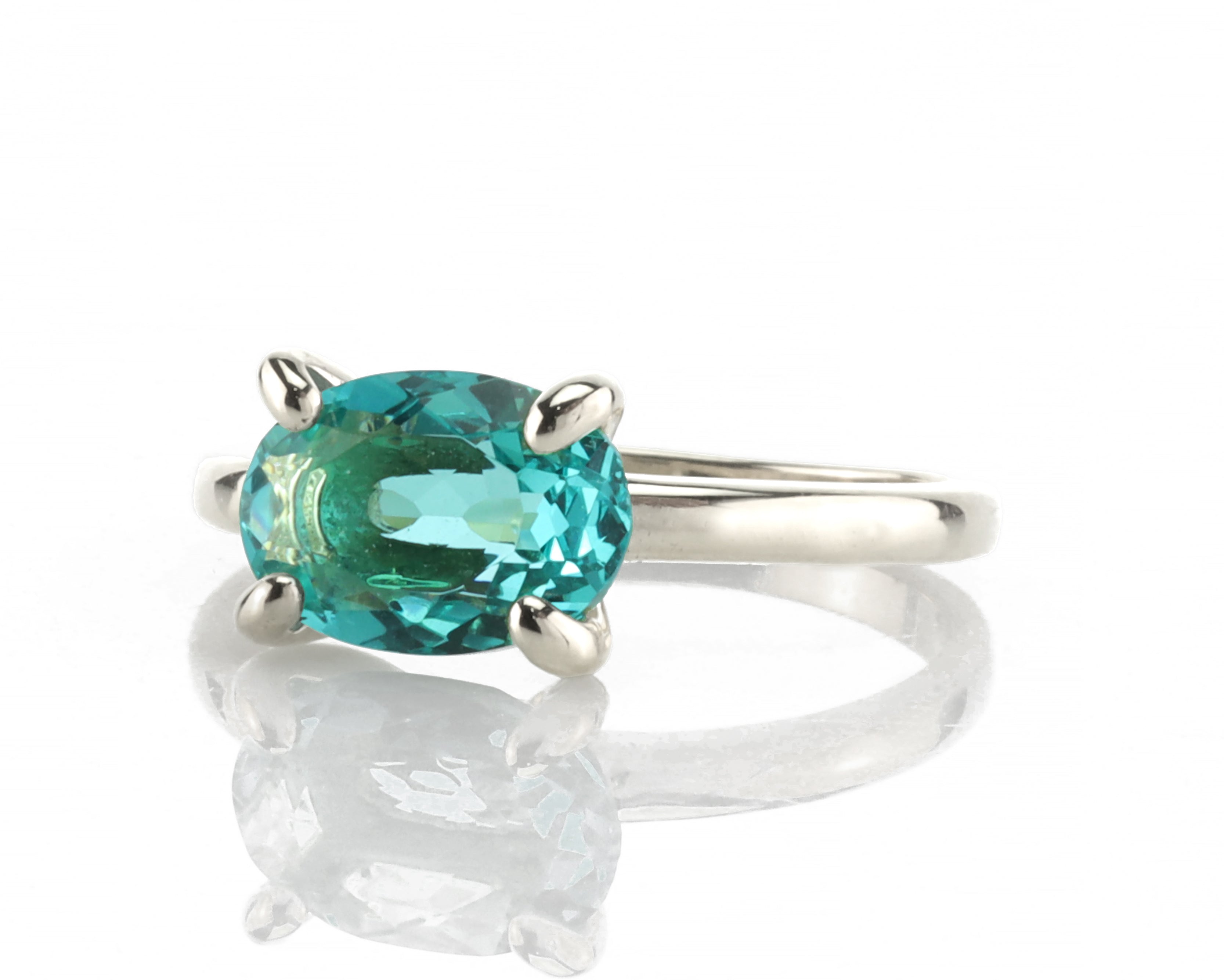 Blue Tourmaline Oval Cut Gold Ring Rings Anemone Unique