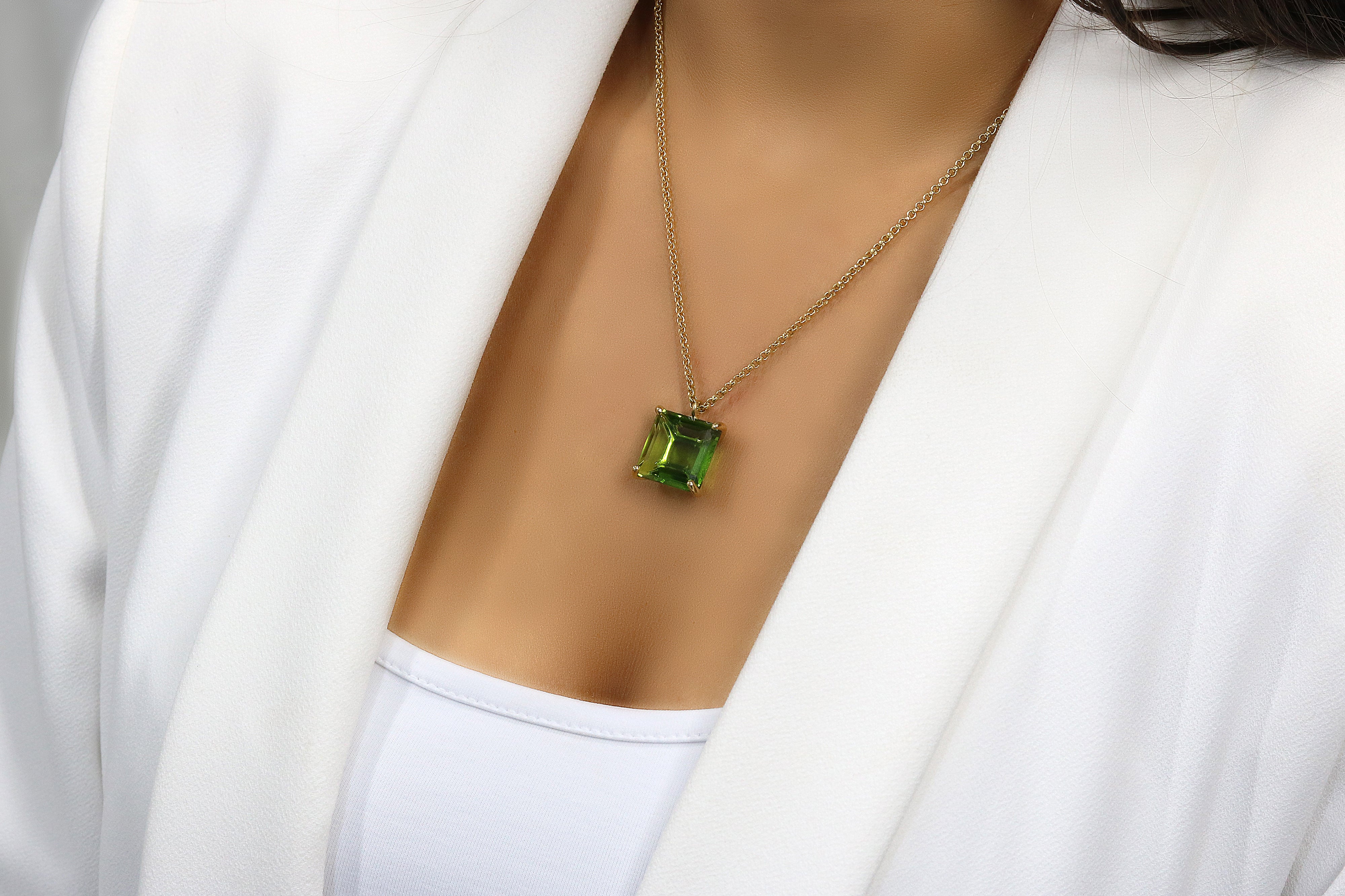 Vibrant Peridot Necklace in 14k Gold Filled necklaces Anemone Jewelry