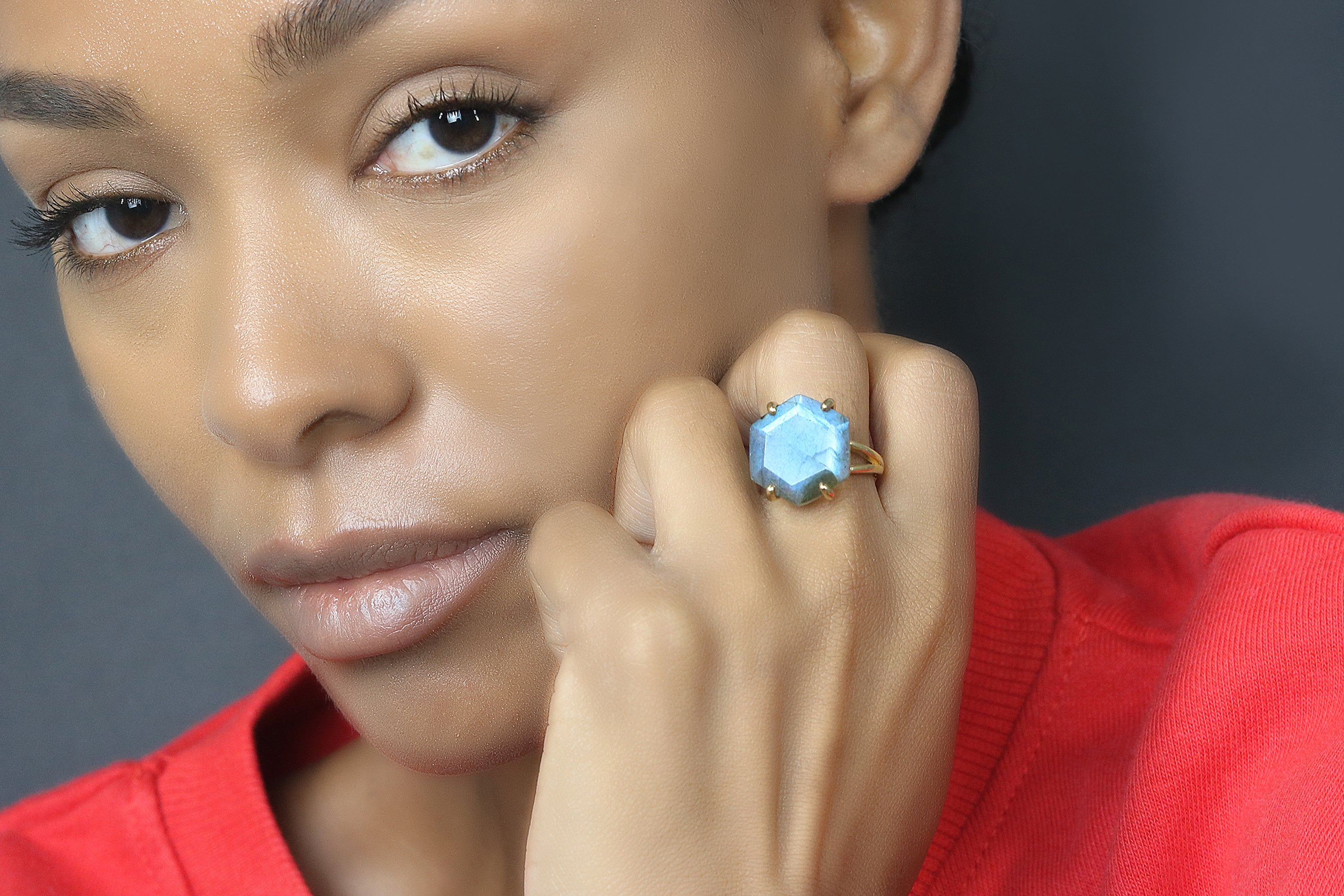 Custom Sterling Silver Labradorite Rings Rings Anemone Jewelry