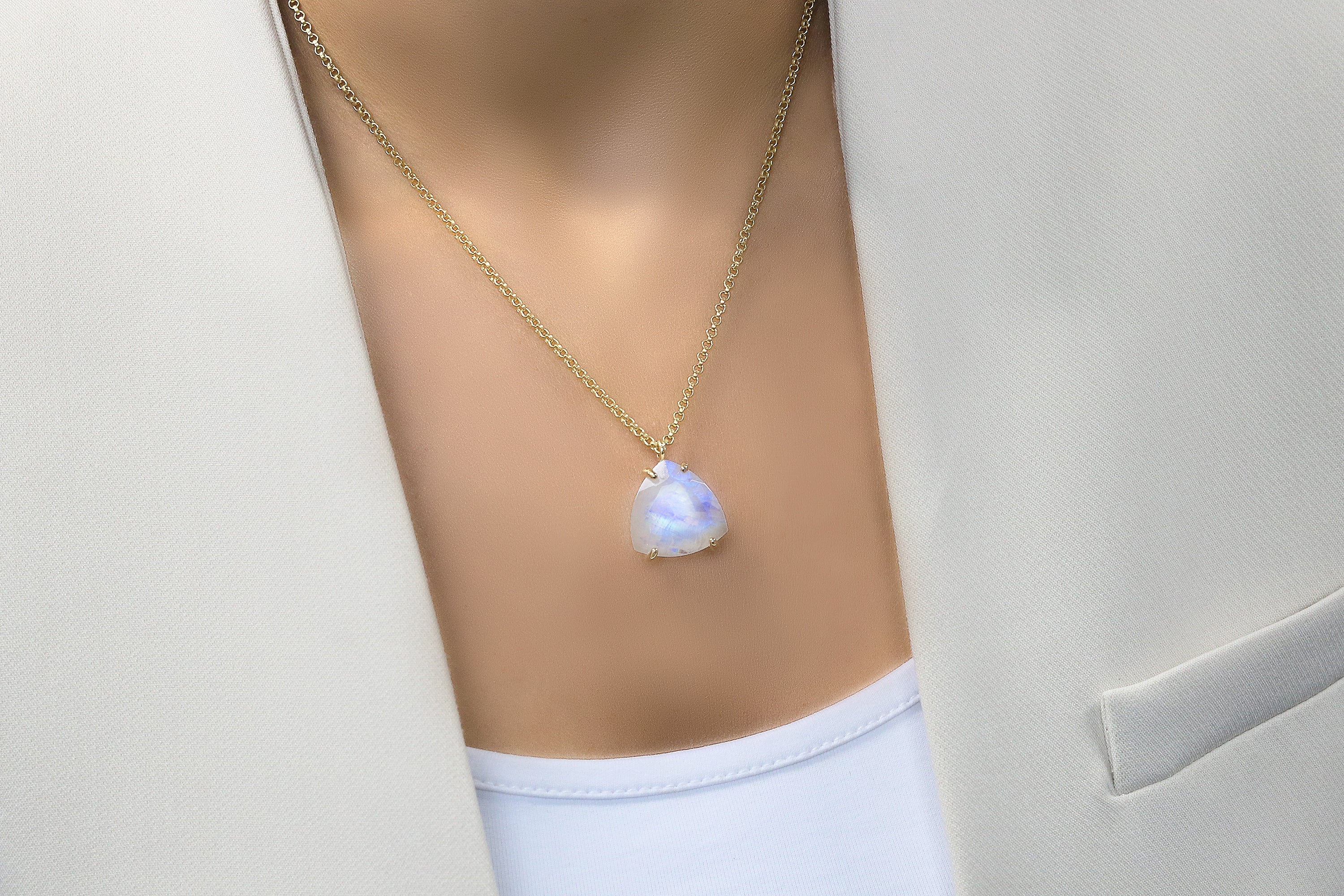 Luminescent Moonstone Necklace in Sterling Silver necklaces Anemone Jewelry