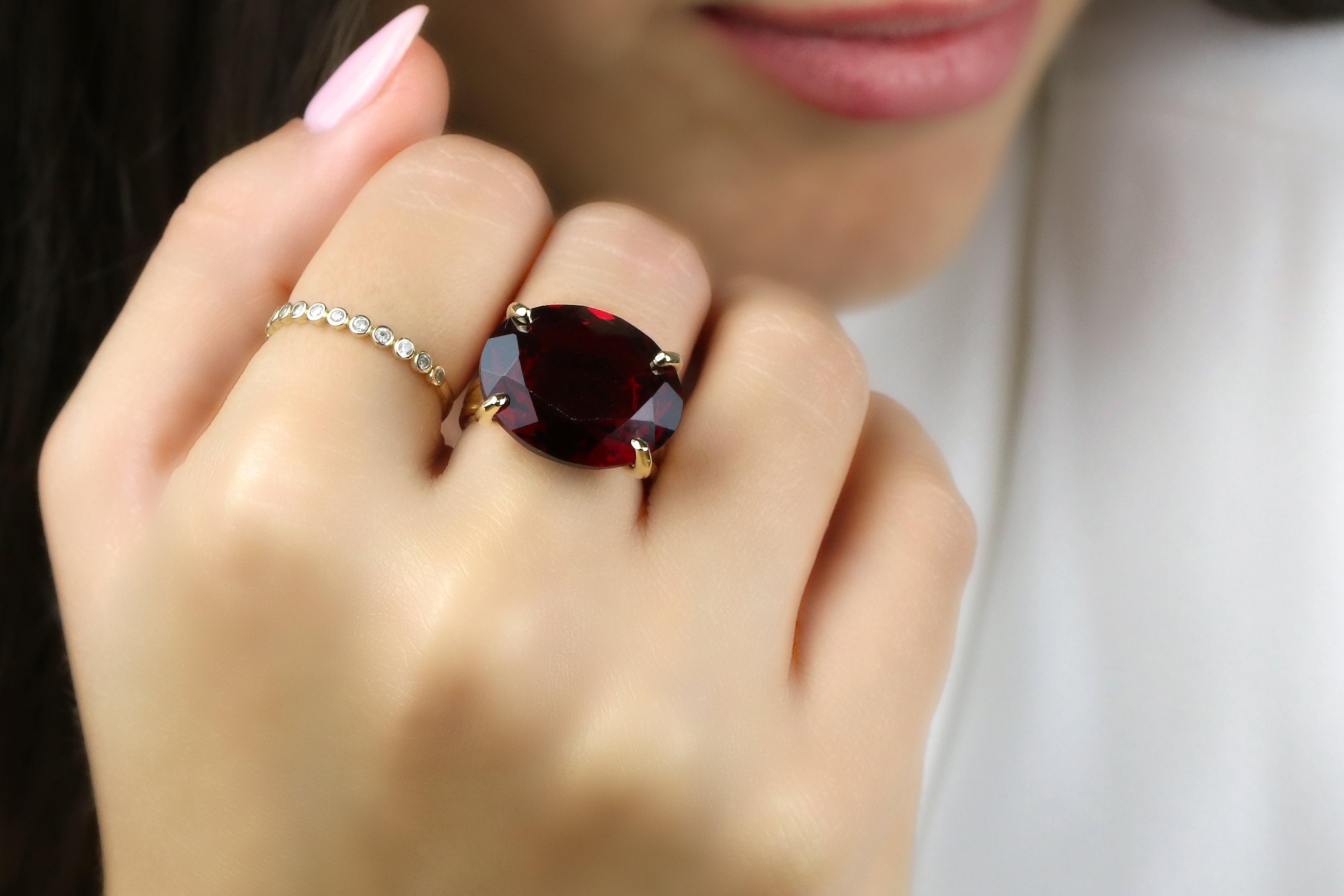 Charming 14k Gold Filled Garnet Ring Rings Anemone Jewelry