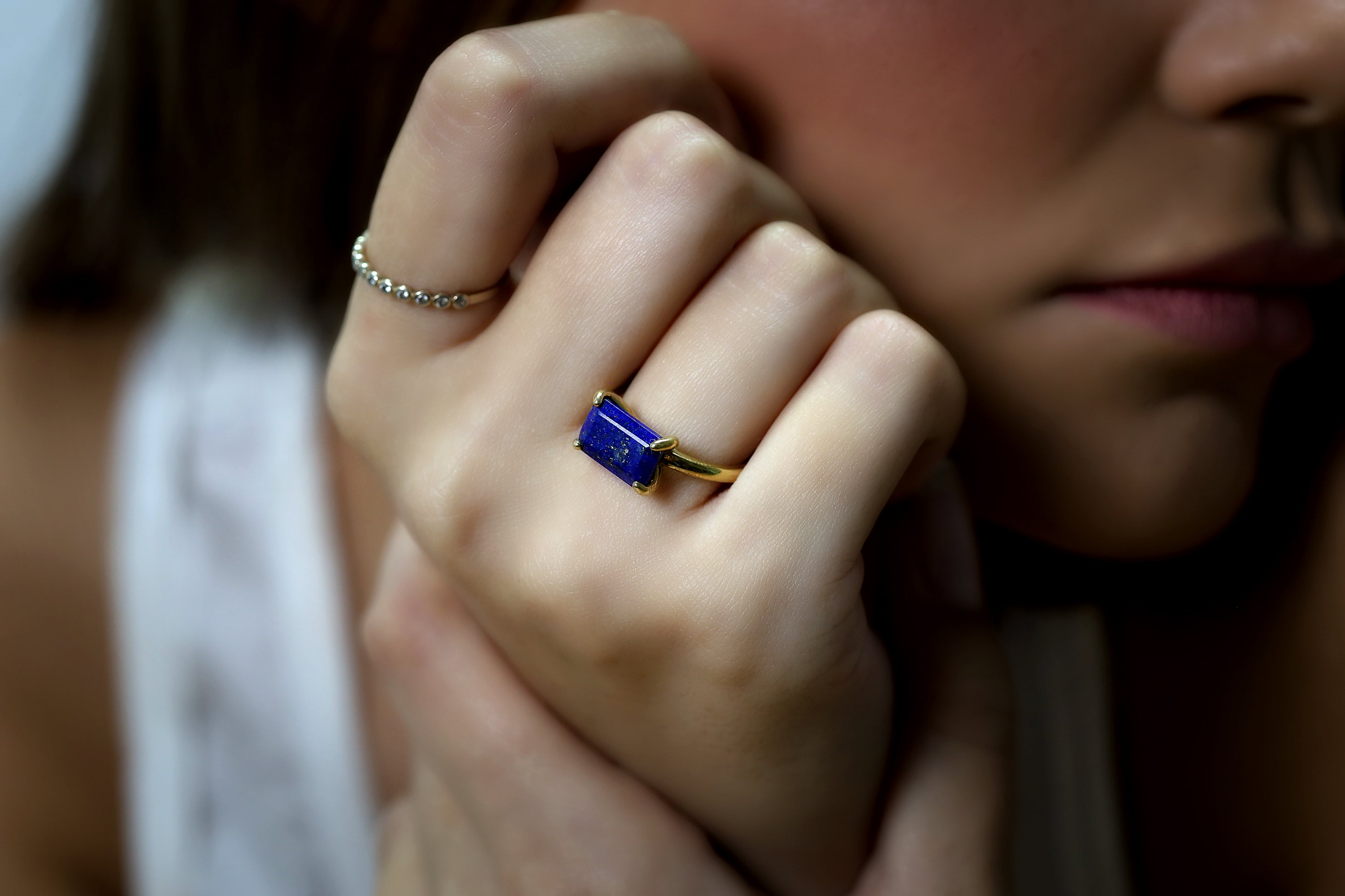 Amazing Deep Blue Lapis Lazuli Ring in Silver Rings Anemone Unique