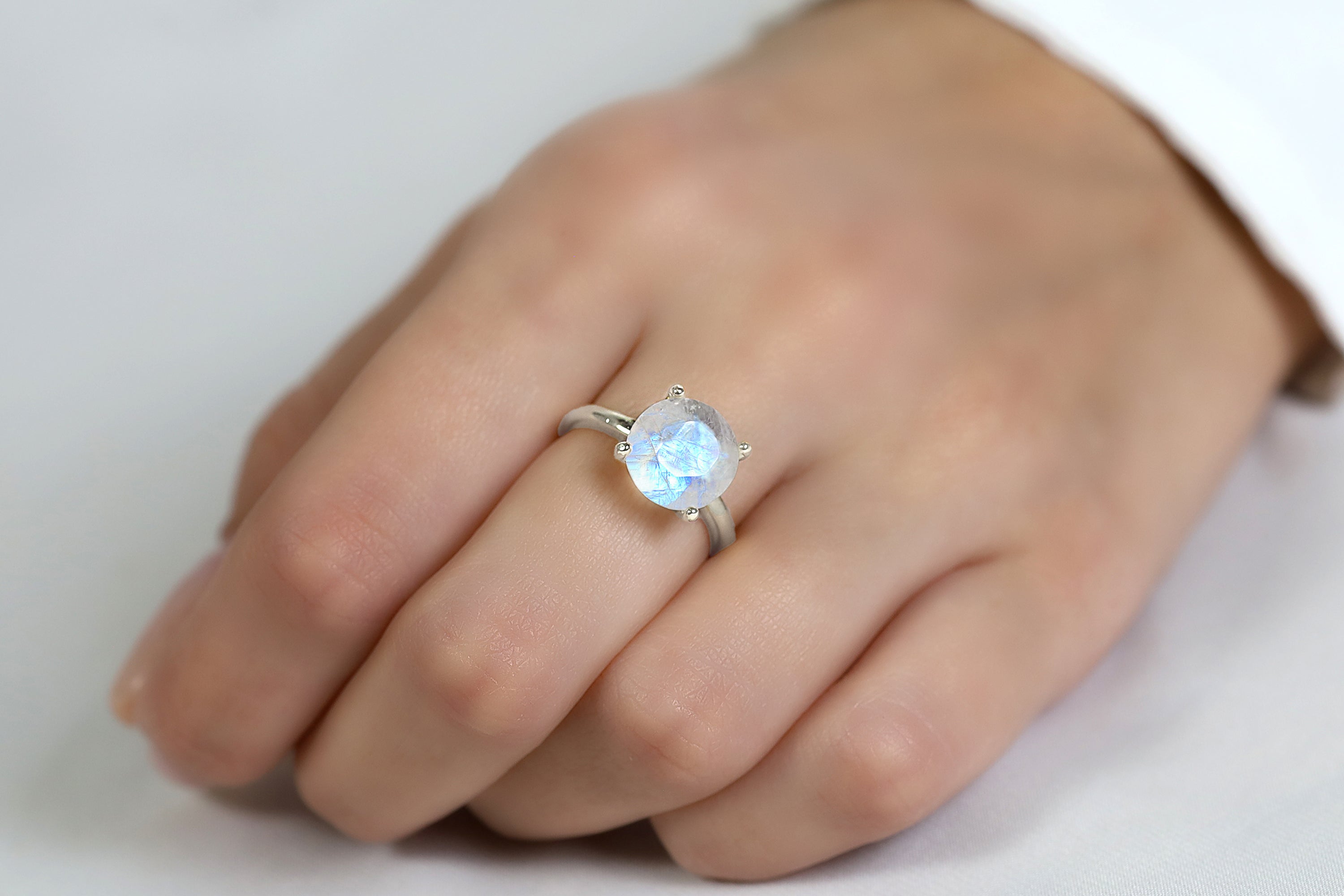 Sterling Silver 925 Moonstone Ring Rings Anemone Unique