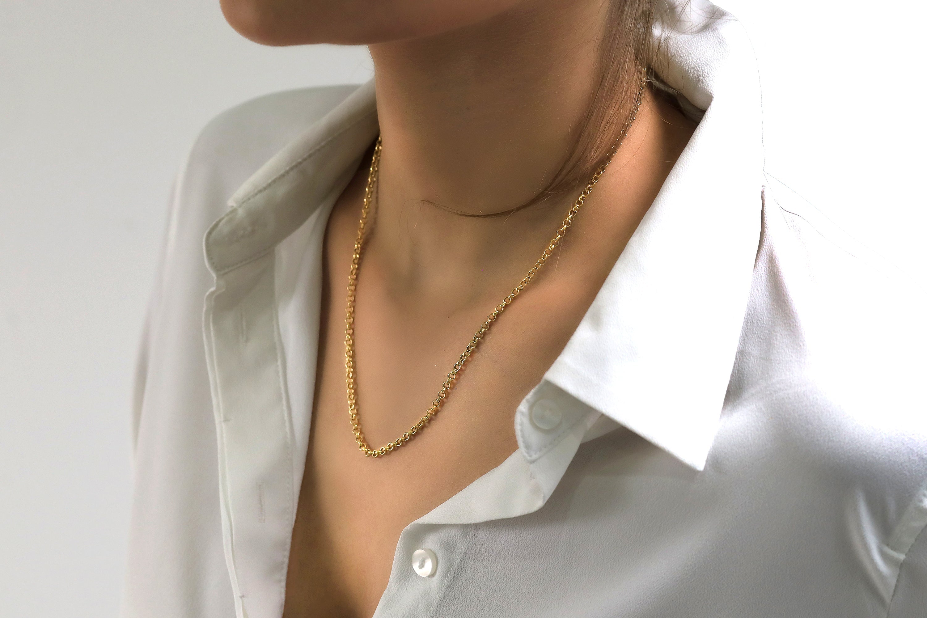 14k Gold Rolo Chain Minimalist Necklace necklaces Anemone Jewelry