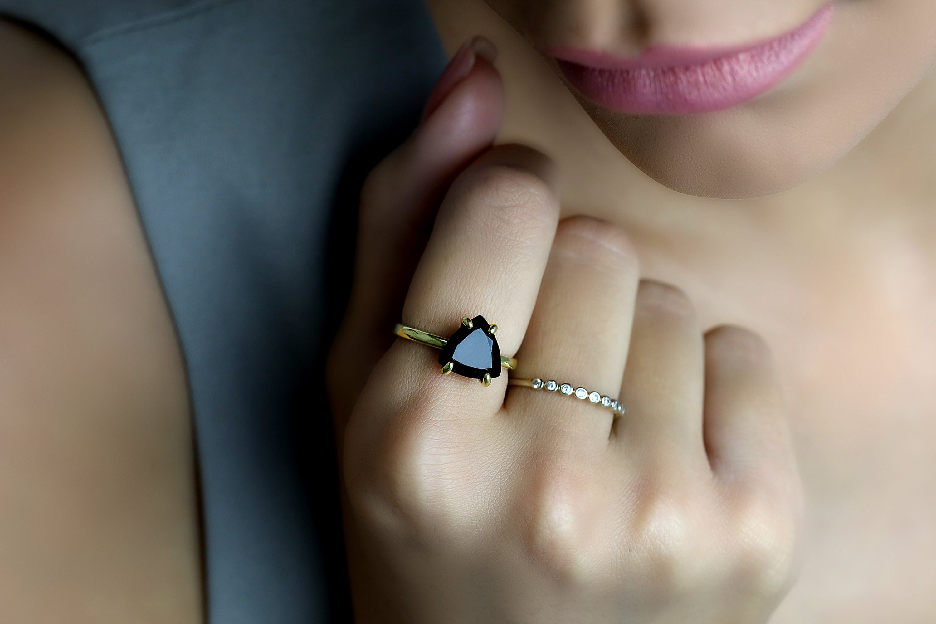 925 Sterling Silver Black Onyx Ring Rings Anemone Unique