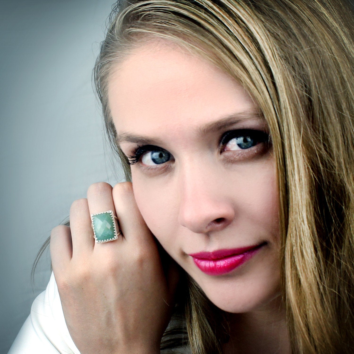 Aquamarine Ring in 925 Sterling Silver Rings Anemone Jewelry